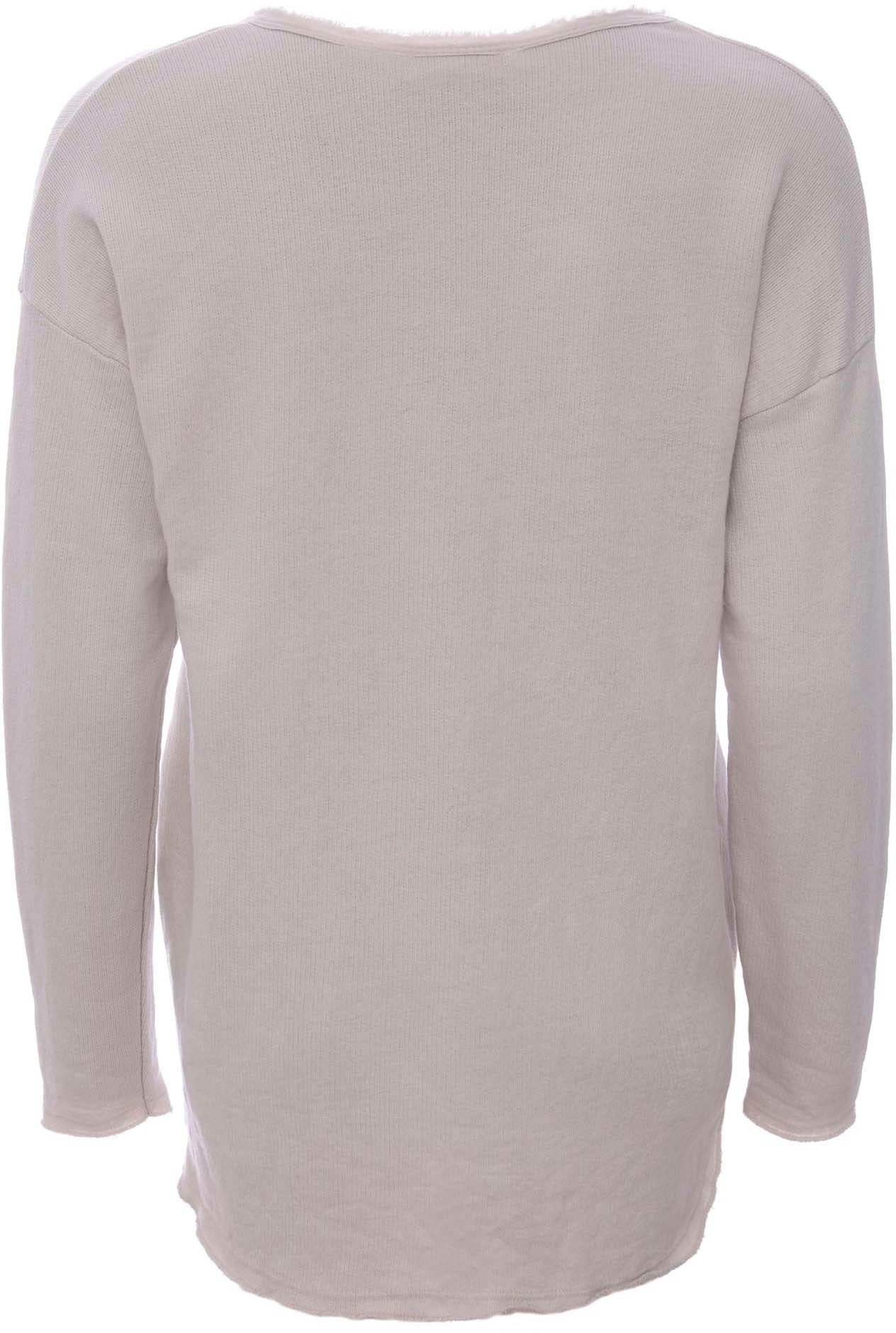 Zwillingsherz Sweatshirt, mit ausgefranstem V-Ausschnitt im Vintage Look