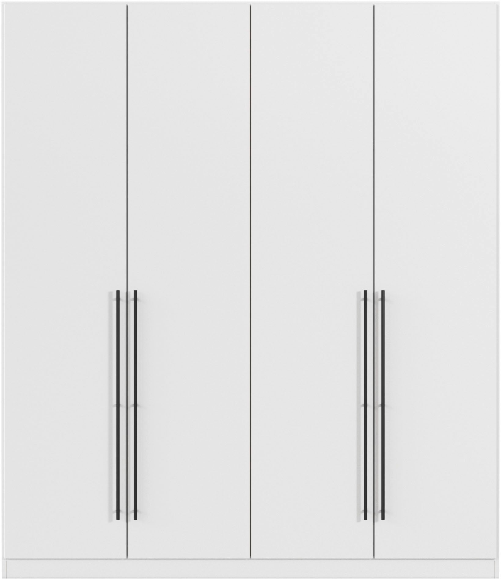 rauch Kleiderschrank, (in 3 verschiedenen Ausstattungen BASIC/CLASSIC/PREMIUM), mit hochwertigen Stangengriffen in Schwarz aus Metall MADE IN GERMANY
