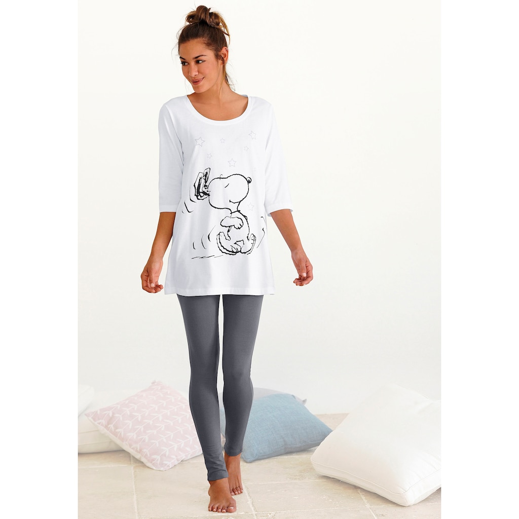 Peanuts Pyjama, (2 tlg.), mit Leggings und legerem Shirt mit Snoopy Druck
