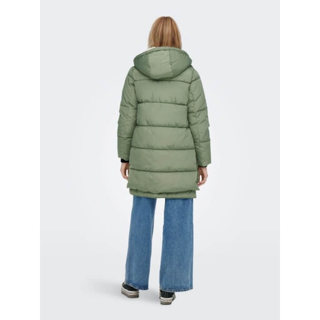 ONLY Steppmantel »ONLNORA LONG PUFFER COAT«, mit Kapuze