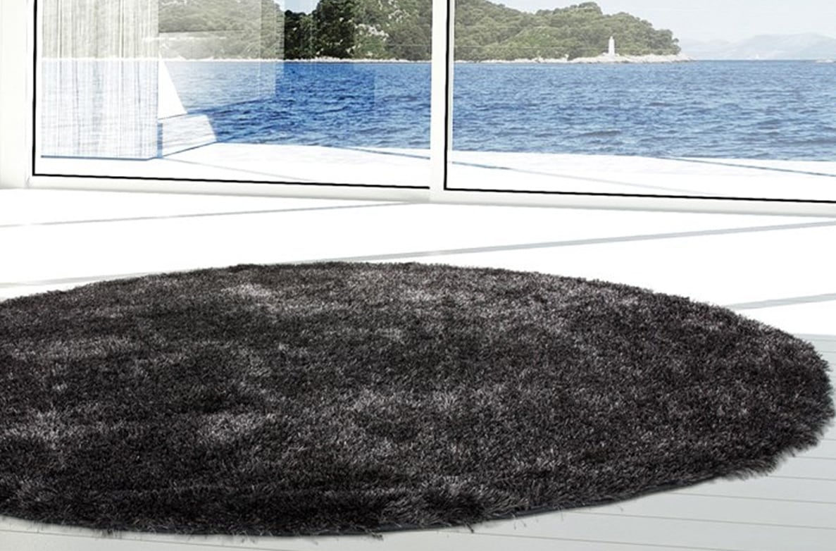 Bruno Banani Hochflor-Teppich »Alga«, rund, 40 mm Höhe, Uni-Farben, besonde günstig online kaufen