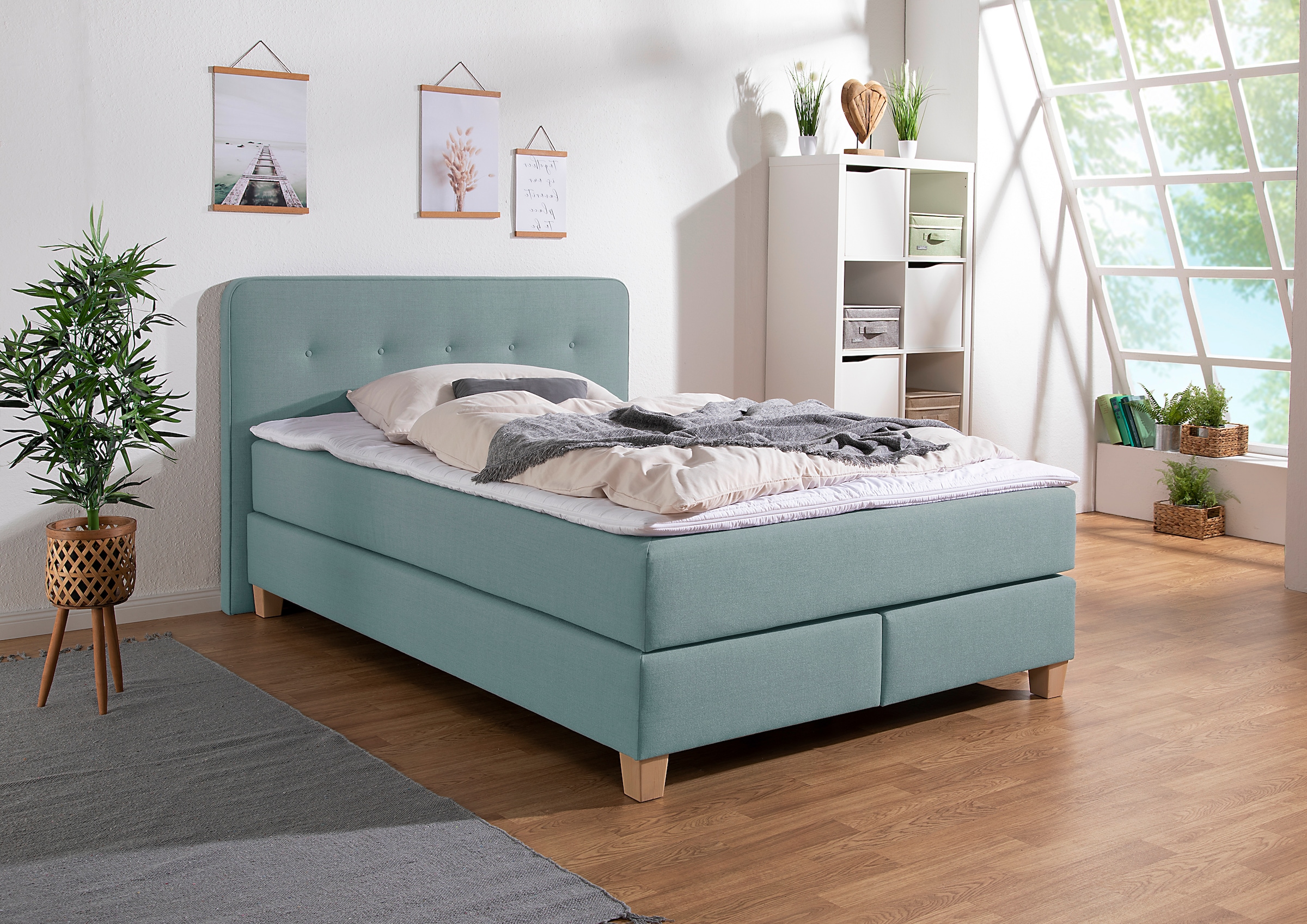 Bild von Home affaire Boxspringbett »Fargo«, in Überlänge 220 cm, mit Topper, 3 Ausführungen, 4, Breiten