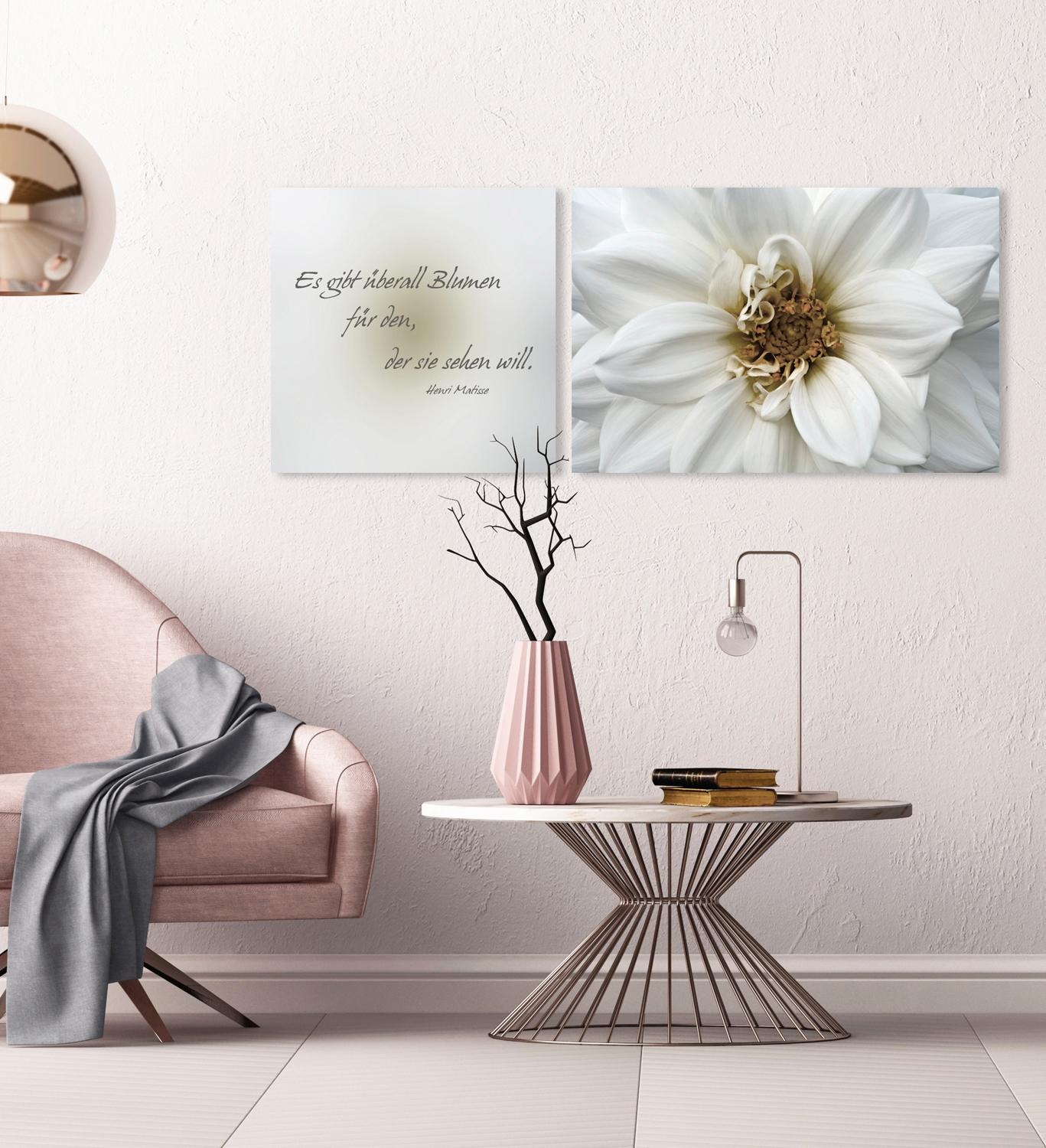 queence Leinwandbild »Blumen«, Blumen-Blumenbilder-Kunst-Modern-Spa-Spa Bil günstig online kaufen