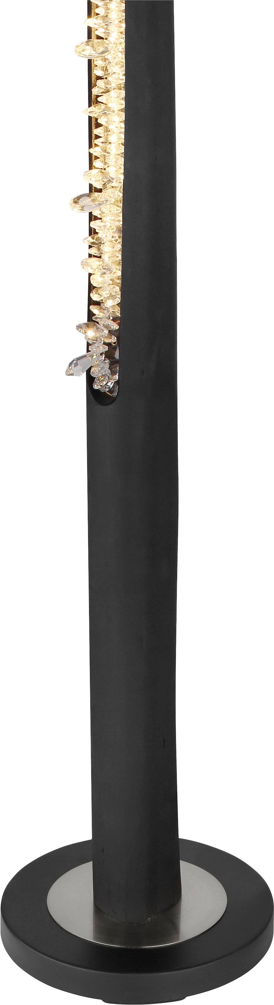 GLOBO LIGHTING Stehlampe »FELICITAS« LED-Modul 1 Stk. Warmweiß Schwarze Stehleuchte mit Holz schwarz, Acrylkristalle, dimmbar LED 20W