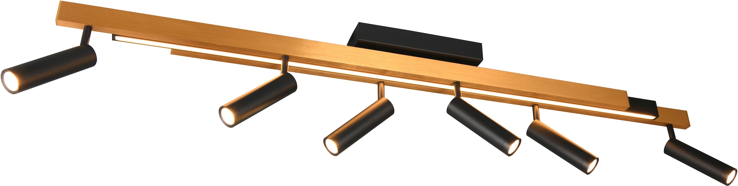 TRIO Leuchten LED Deckenleuchte »ZENO ausziehbare LED Deckenlampe mit 6 verstellbaren Spots dimmbar CCT« LED-Board 1 Stk. warmweiß - kaltweiß getrennt schaltbare Spots, Lichtfarbe einstellbar inkl Fernbedienung