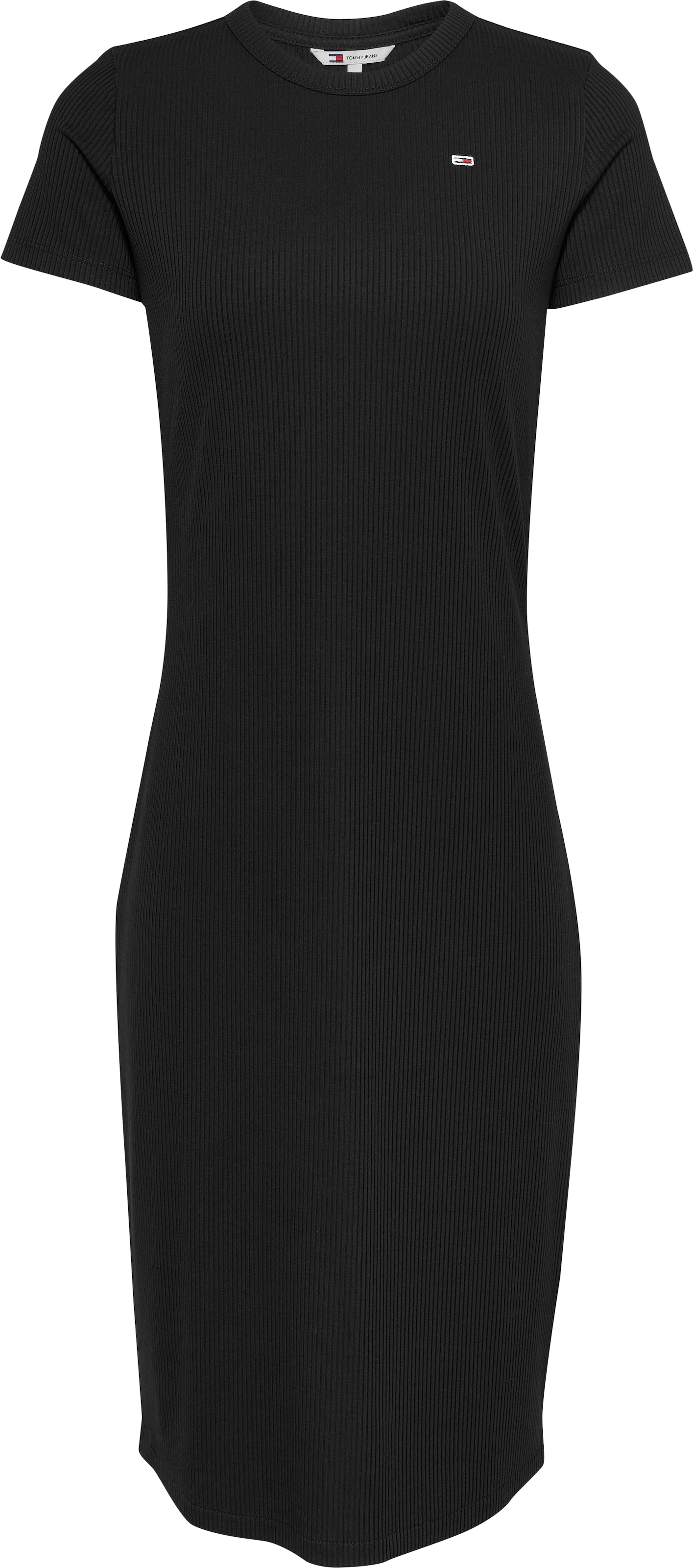 Tommy Jeans Jerseykleid, mit gerippter Struktur, Logostickerei
