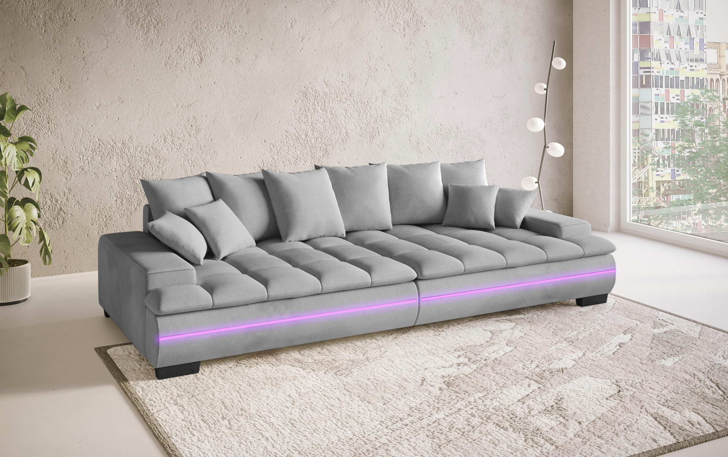 Mr. Couch Big-Sofa »Haiti II«, RGB-LED Beleuchtung, Kaltschaumpolsterung, bis 140 kg belastbar