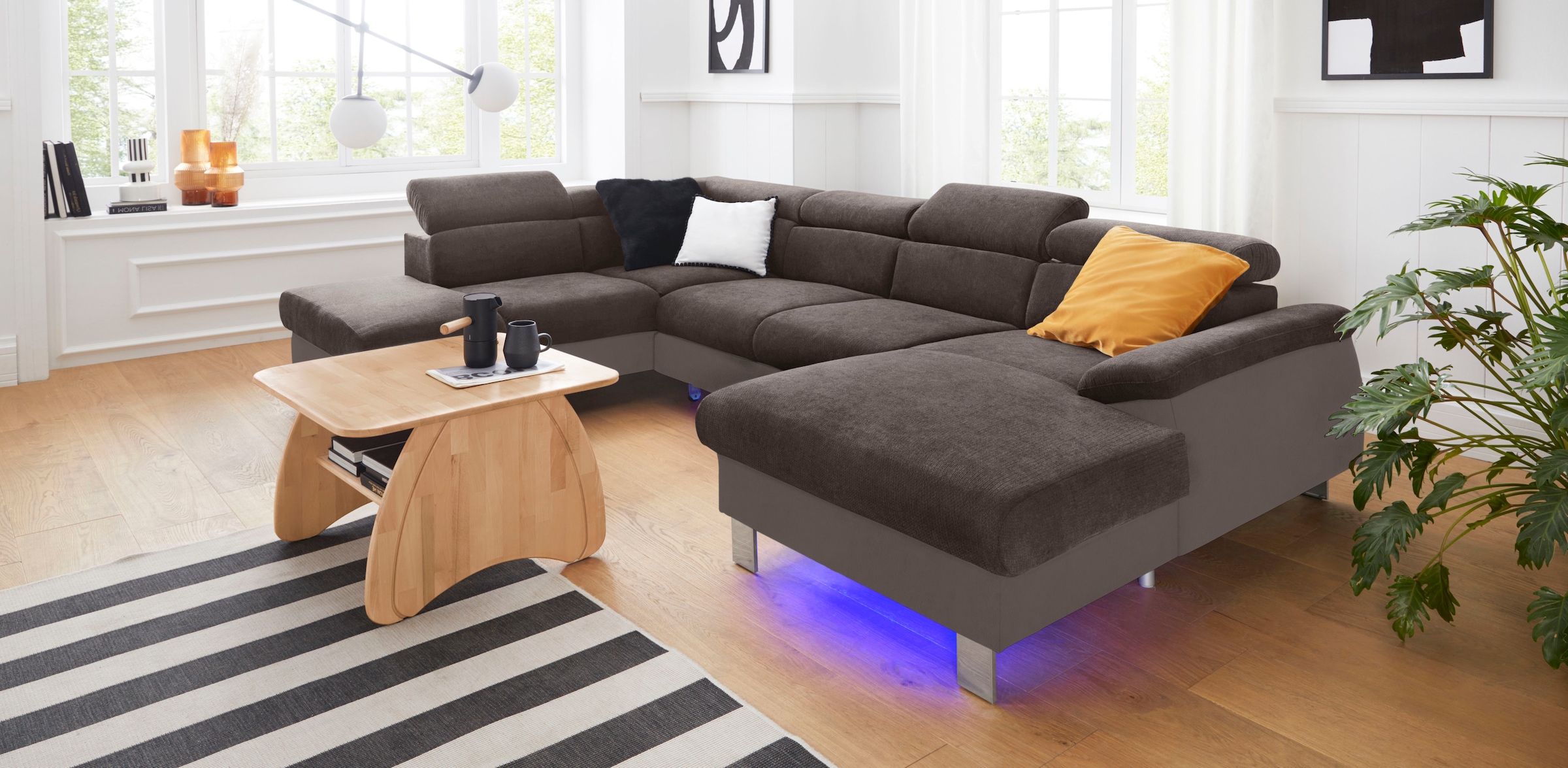 COTTA Wohnlandschaft »Komaris U-Form, B: 320 cm« mit Kopfteilverstellung, o günstig online kaufen