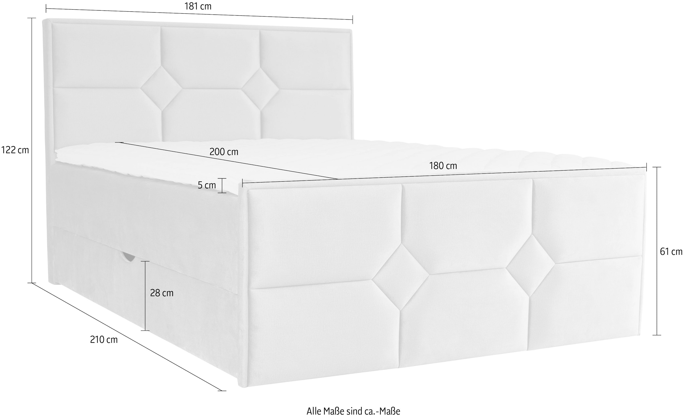 Leonique Boxspringbett »Ambre«, mit Taschen-Federkernmatratze