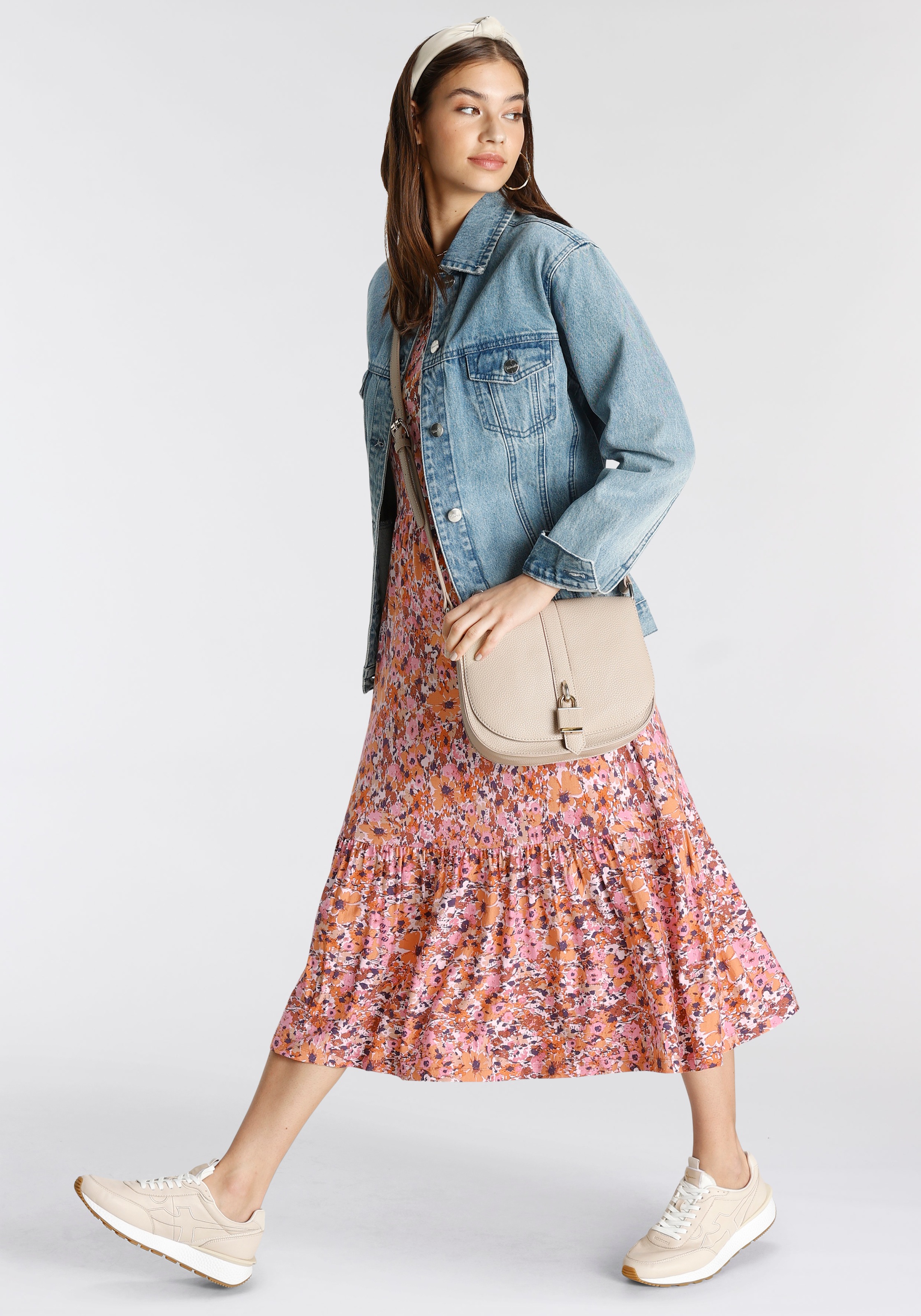 Tamaris Midikleid, mit schönem Allover-Print -NEUE KOLLEKTION