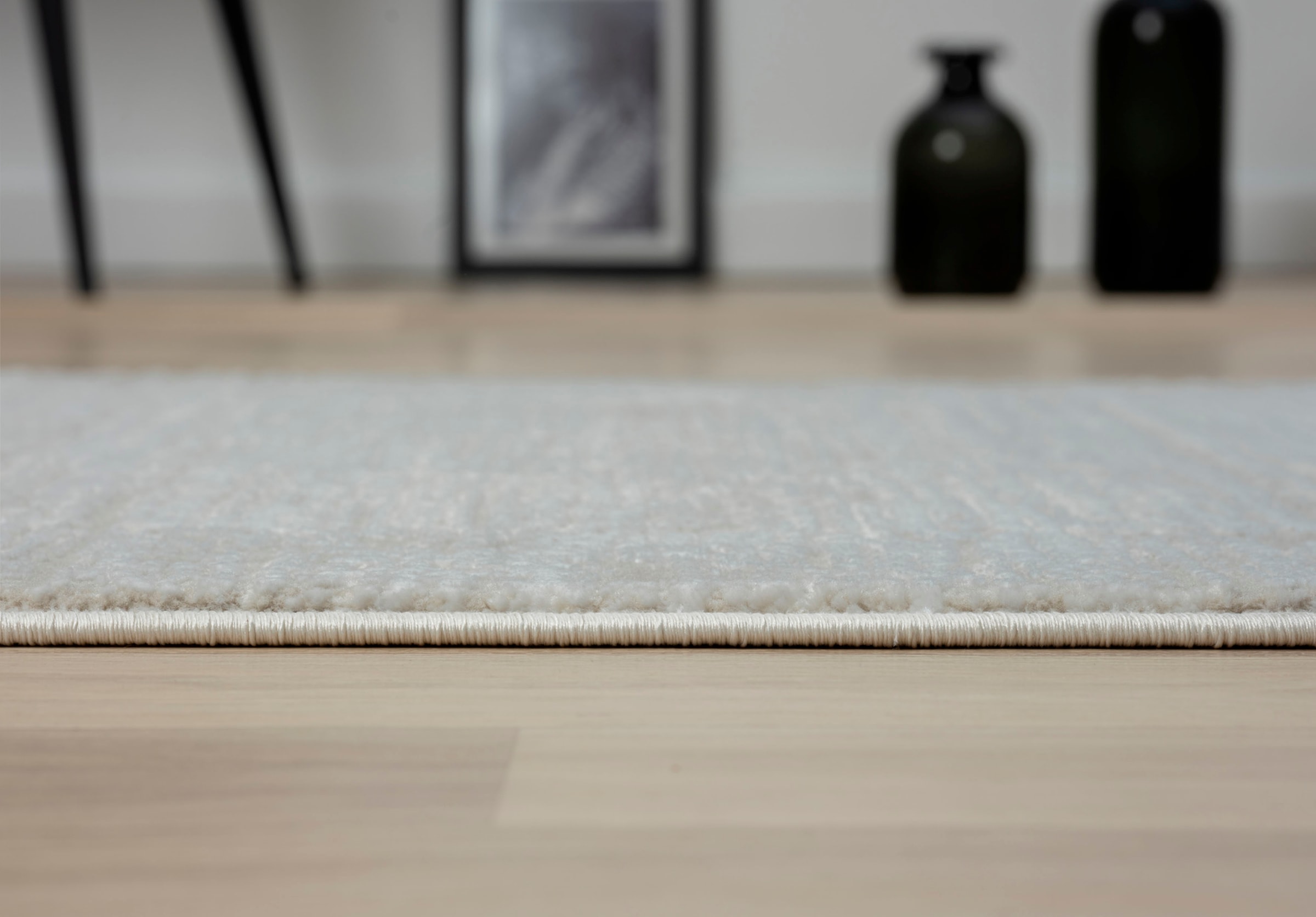 Myflair Möbel & Accessoires Teppich »My Heaven Lagerräumung«, rechteckig, 10 mm Höhe, Kurzflor, Scandi-Look, besonders weich durch Microfaser, mit Fransen