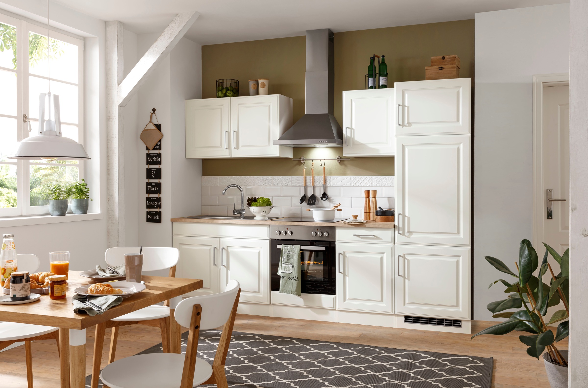 HELD MÖBEL Küchenzeile »Stockholm«, Breite Fronten im Landhaus-Stil hochwertigen kaufen online mit 270 cm, MDF