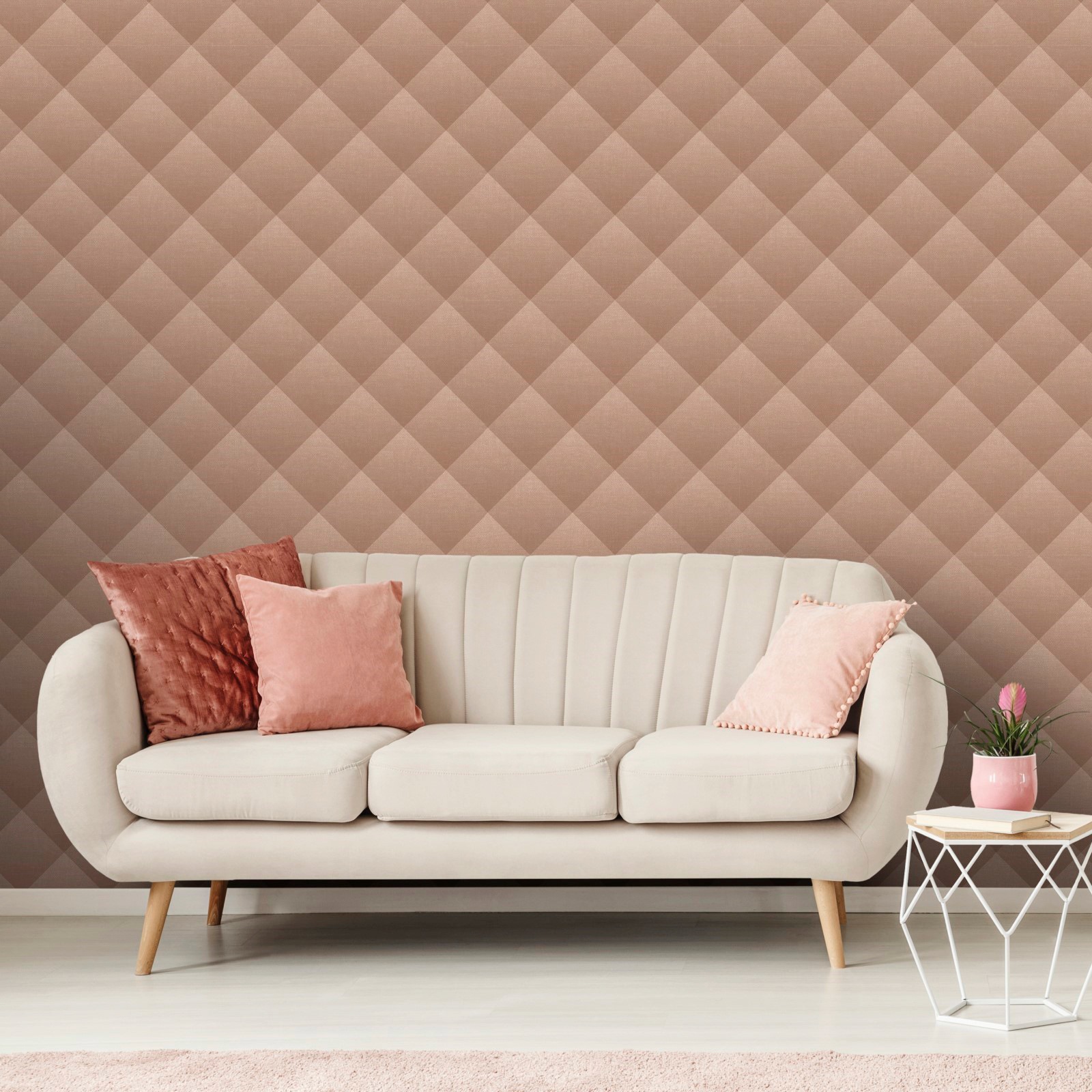 WOW Vliestapete »Geo Textur terra rose«, FSC® zertifiziert, mit lebhaftem D günstig online kaufen