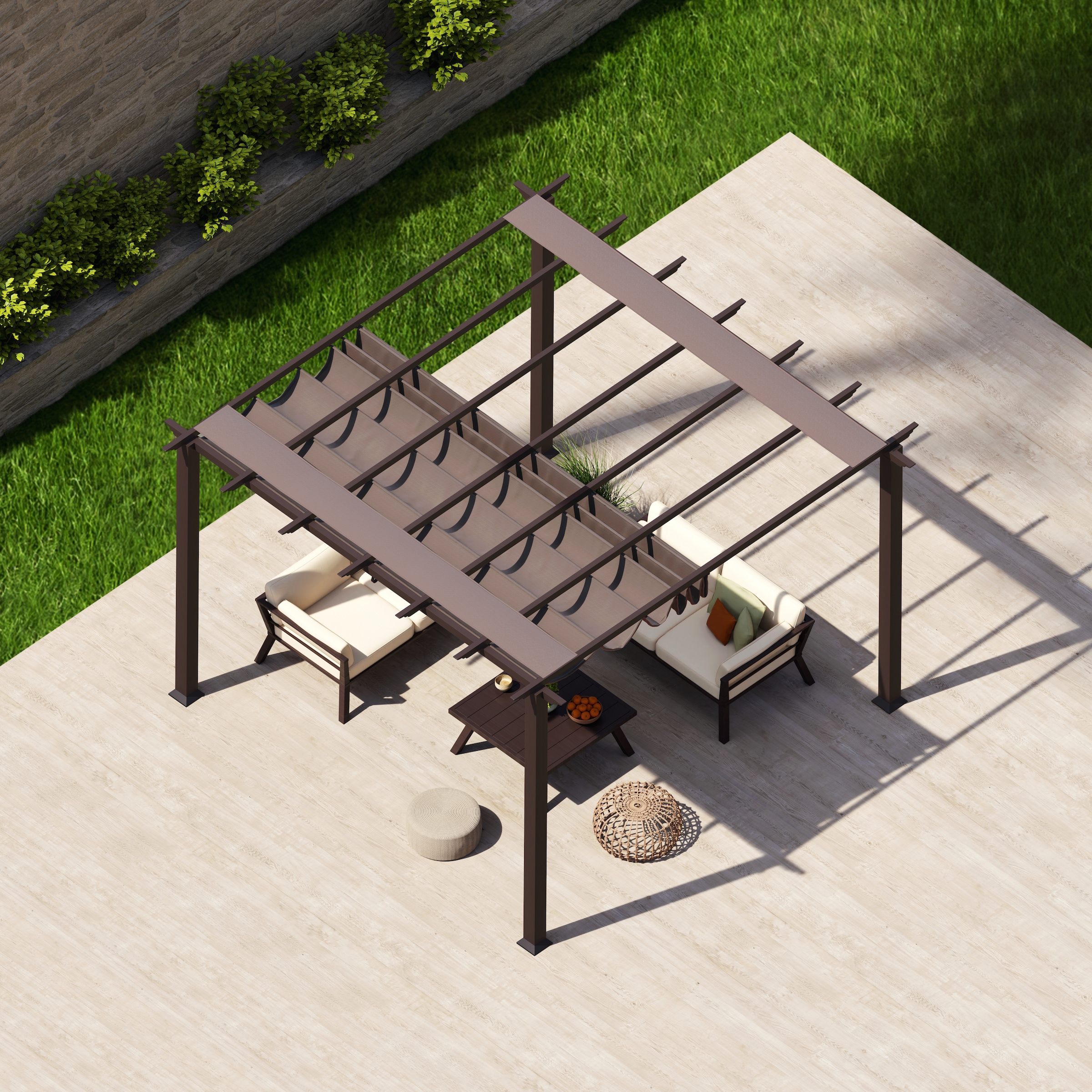 Paragon Pavillon »FLORIDA«, Aluminiumpavillon mit verstellbarem Sonnensegel