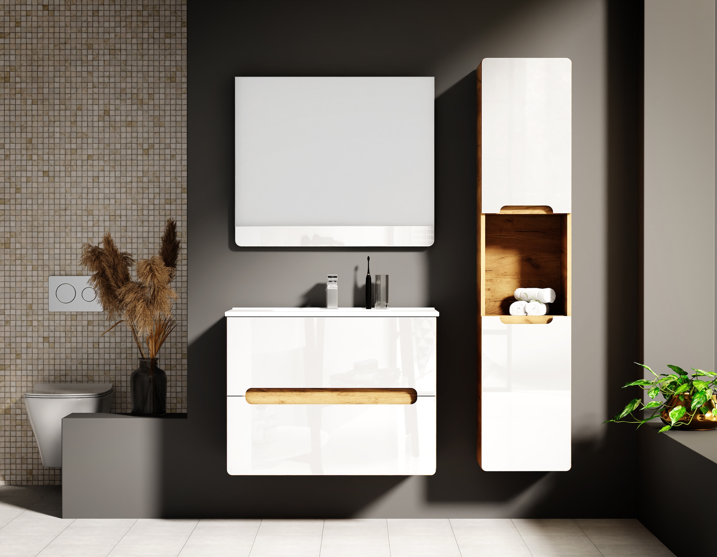 welltime Waschtisch »Lupo«, Badschrank mit Waschbecken,Soft Close,in versch günstig online kaufen