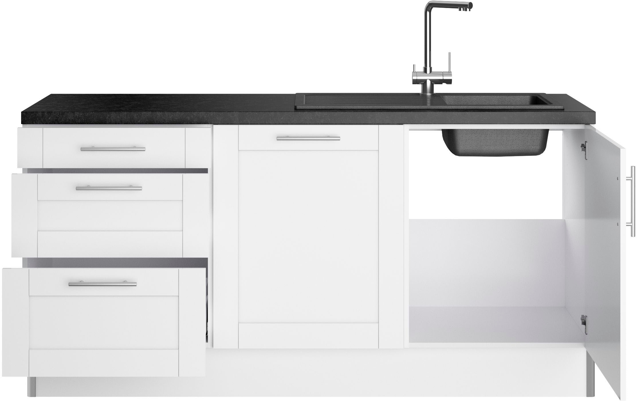KOCHSTATION Küche »KS-Ahus«, 180 cm breit, wahlw.mit E-Geräten, Soft Close Funktion, MDF Fronten