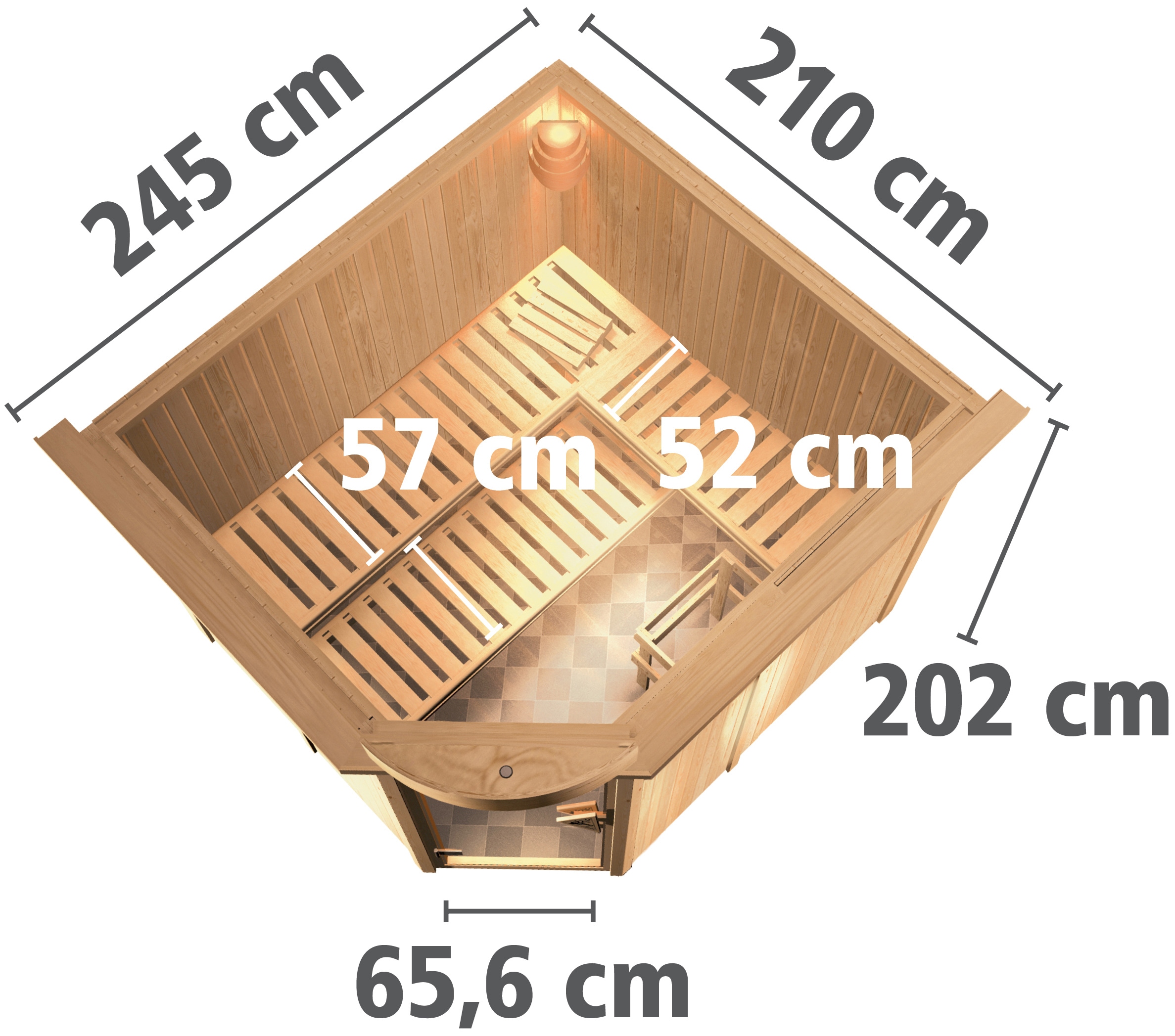 Karibu Sauna »Frigga 3«, 9-kW-Bio-Ofen mit externer Steuerung