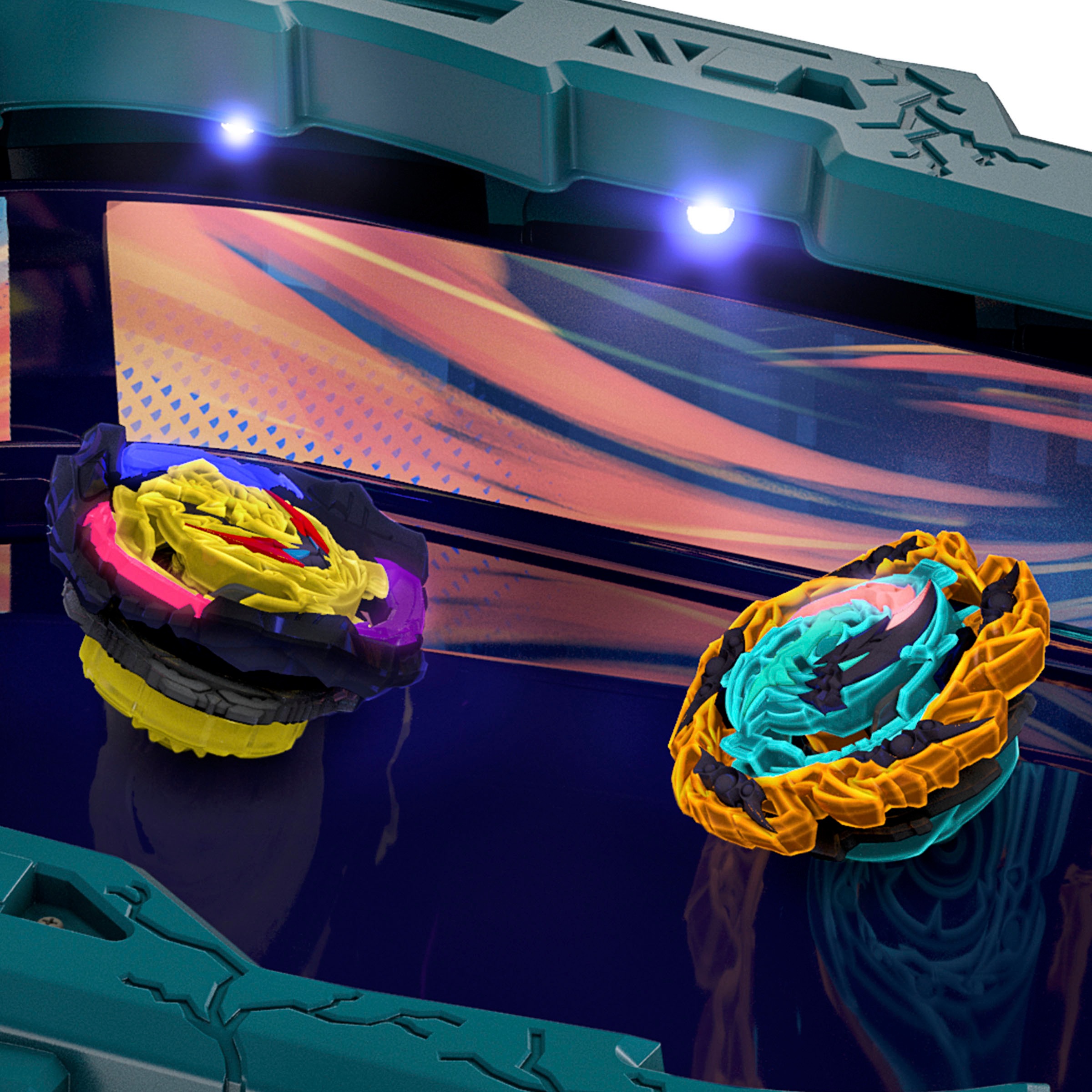 Hasbro Speed-Kreisel »Beyblade Burst QuadStrike Light Ignite Battle Set«, Arena mit 2 Startern und 2 rechtsdrehende Kreiseln