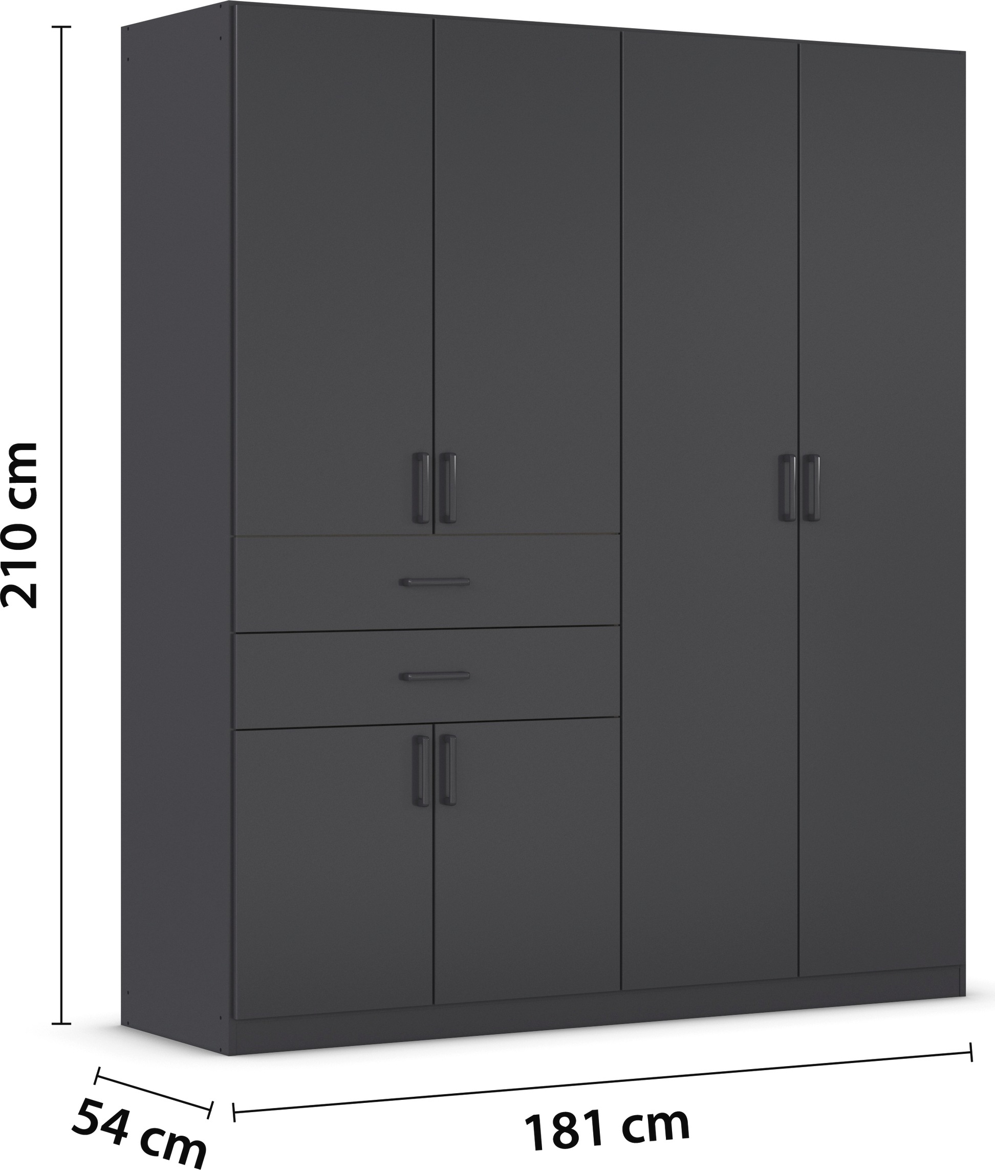 rauch Drehtürenschrank »Kleiderschrank Schrank Garderobe MAIKA mit Dekor-Front«, 2 Schubladen, in verschiedenen Breiten, Höhen, Farben, MADE IN GERMANY