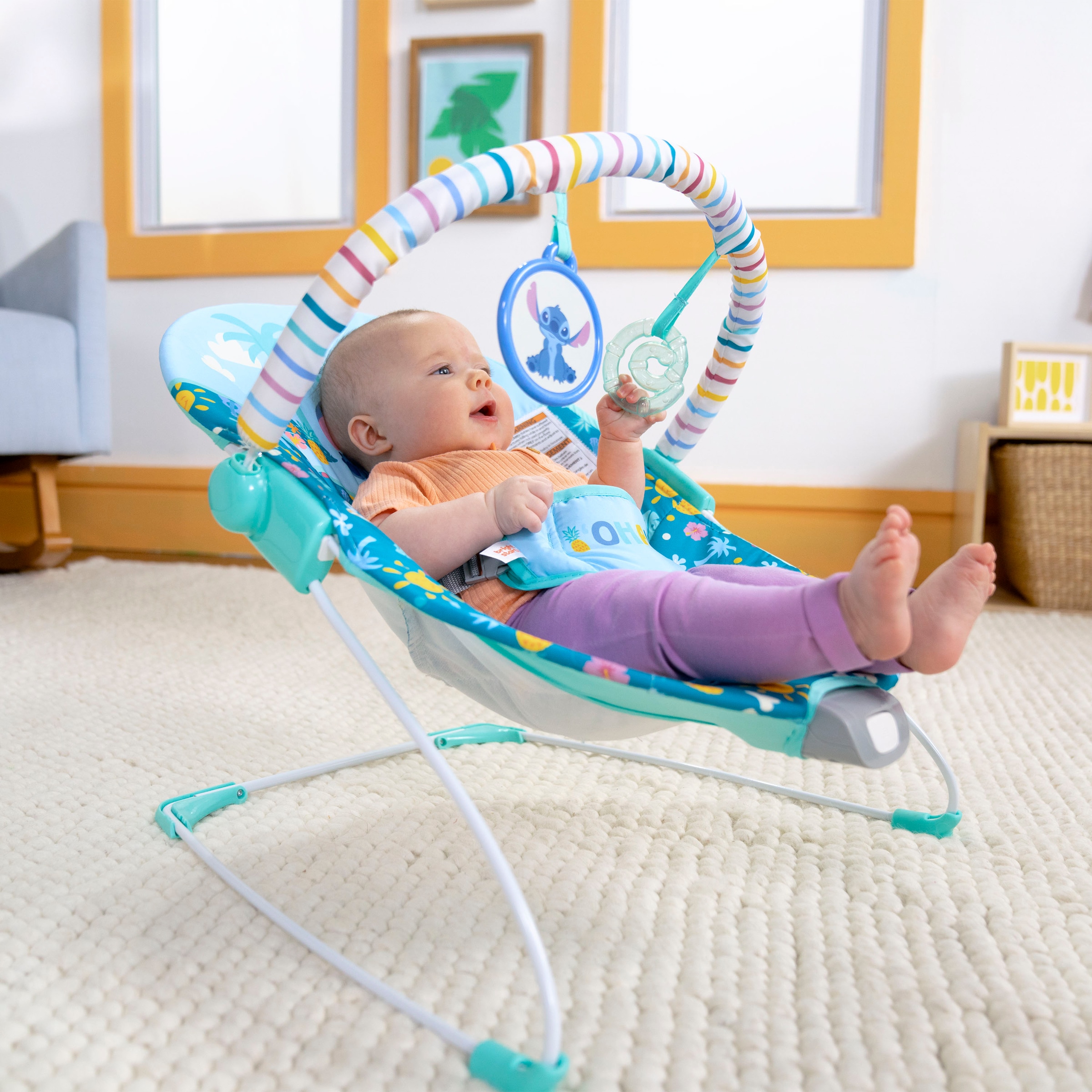 Bright Starts Babywippe »Stitch Ohana Paradise Vibrating Bouncer«