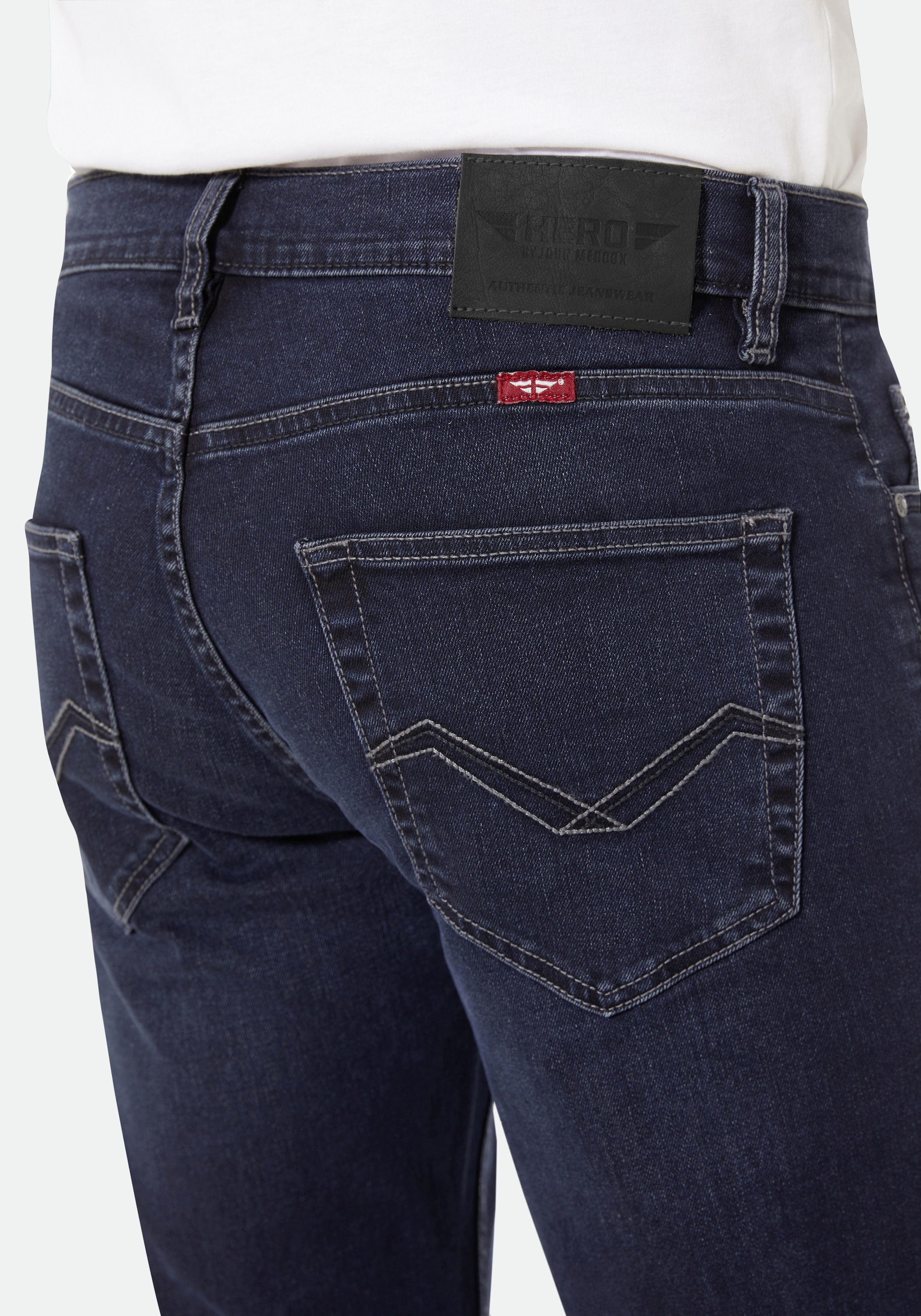 HERO by John Medoox 5-Pocket-Jeans »Phoenix Denim Big Straight Cut Stretch«, Straight Fit Casual Clean Wash Denim Jeans für Herren