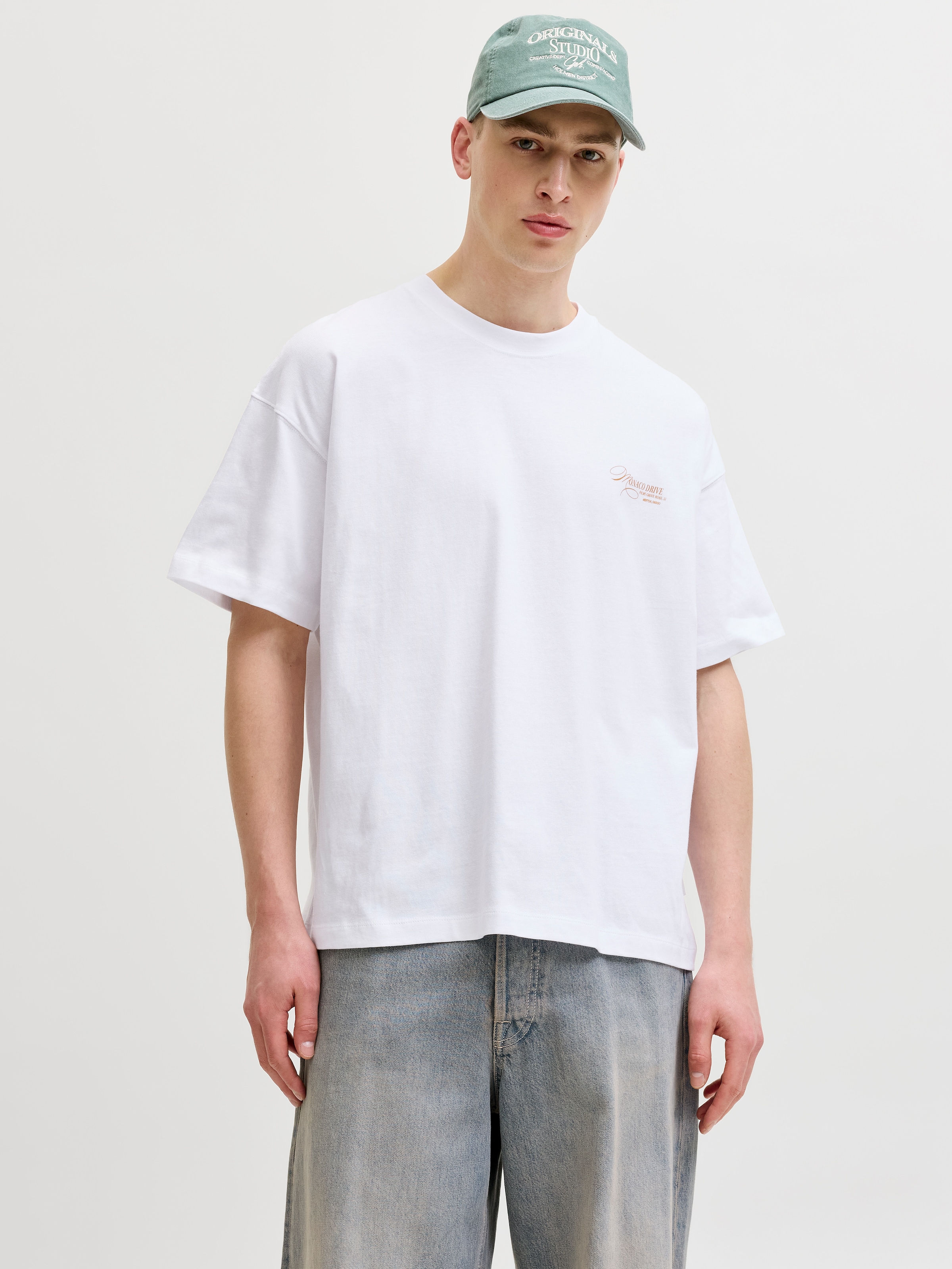 Jack & Jones Kurzarmshirt »JORSANREMO BACK TEE SS CREW NECK LN« Baumwolle