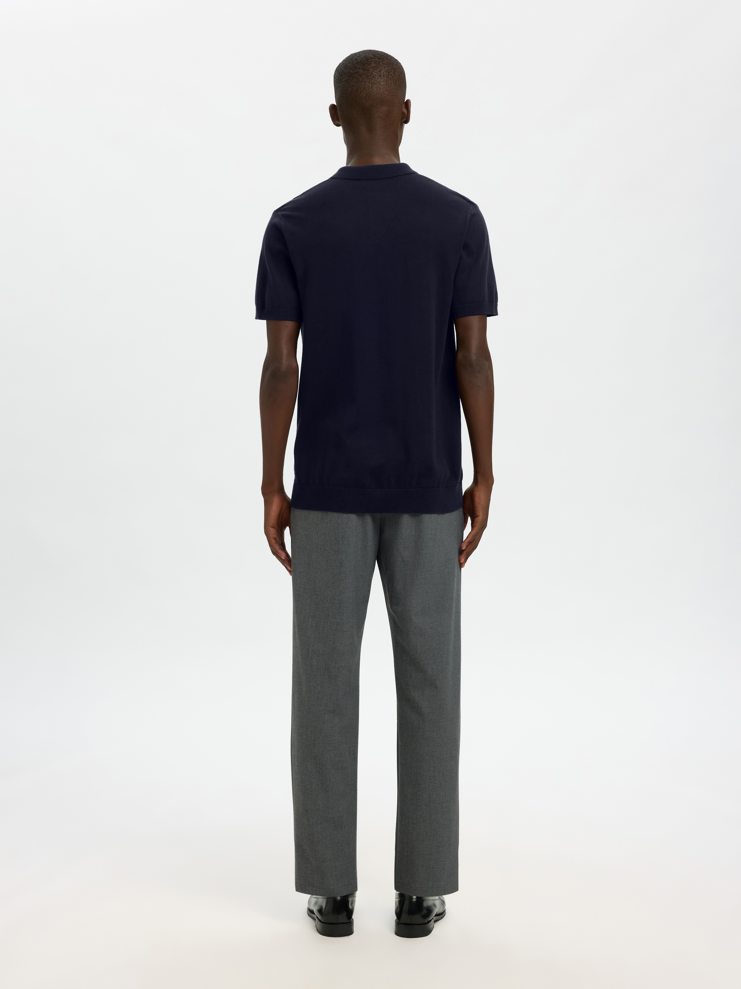 SELECTED Poloshirt »SLHBERG SS KNIT POLO NOOS« aus Feinstrick