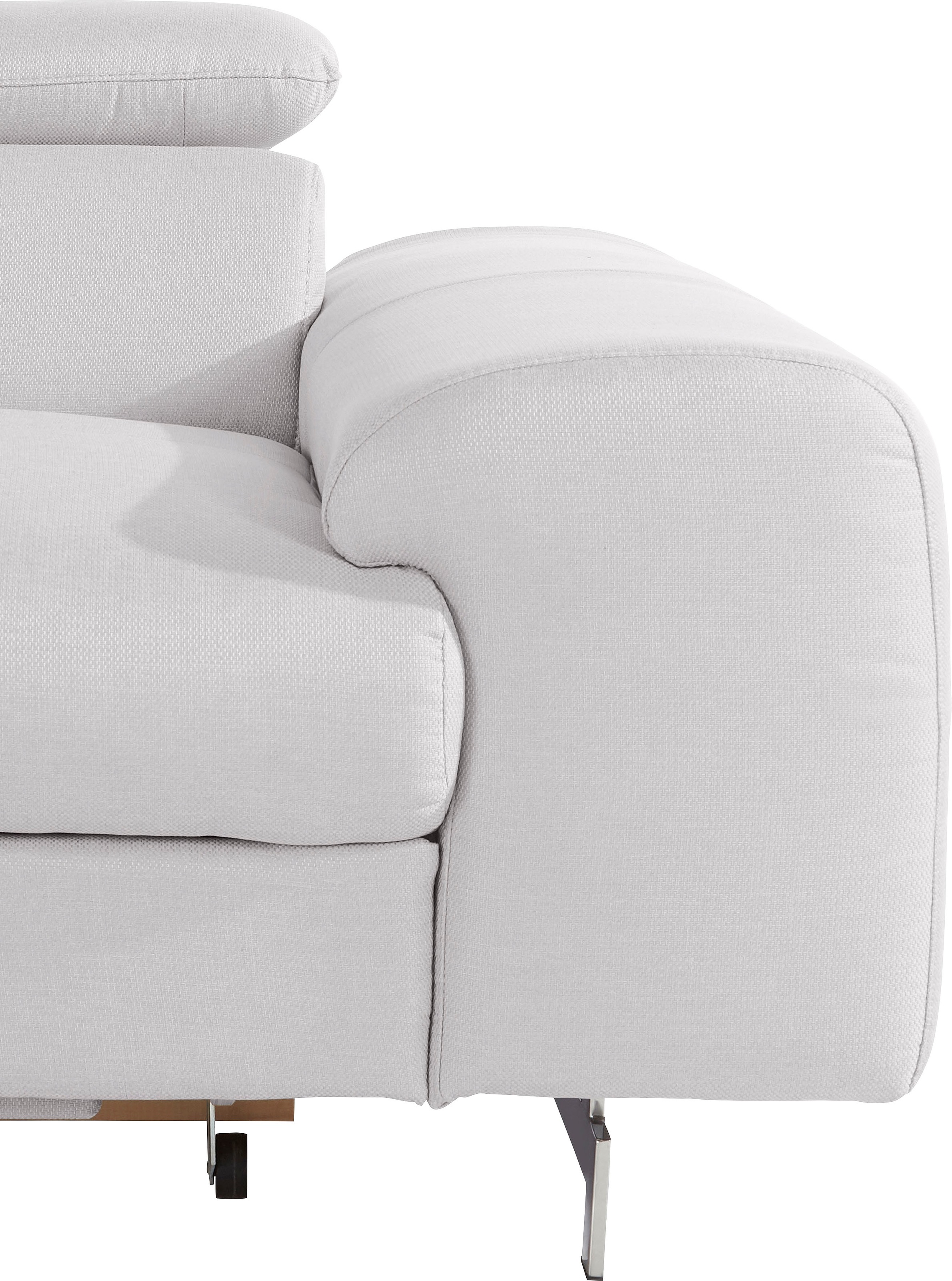 COTTA Polstergarnitur »Chef L-Form«, (Set, 2 tlg.), Set bestehend aus: Ecksofa mit Kopfteilverstellung & Hocker