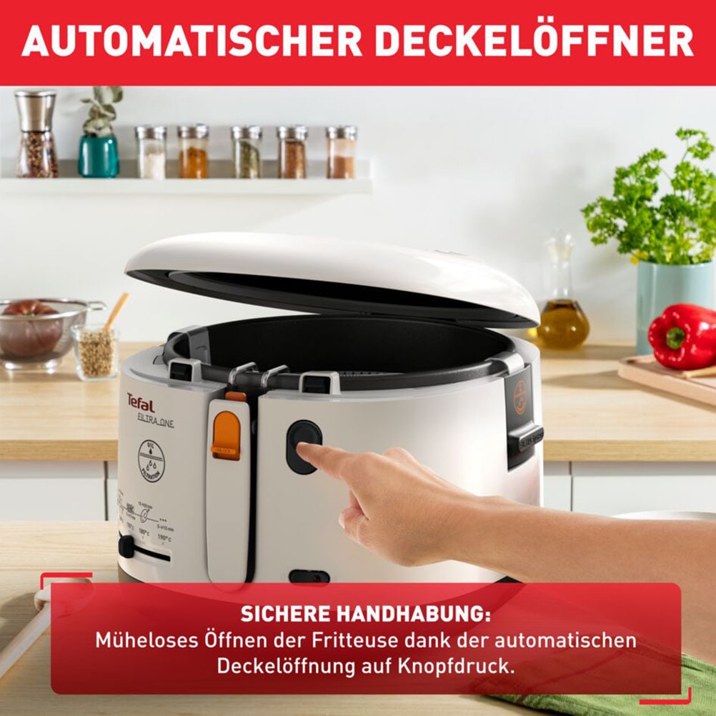 Tefal Fritteuse »One Filtra« 1900 W 1,2 Kg, Auffangsieb für Frittierreste, spülmaschinenfest, FF1631