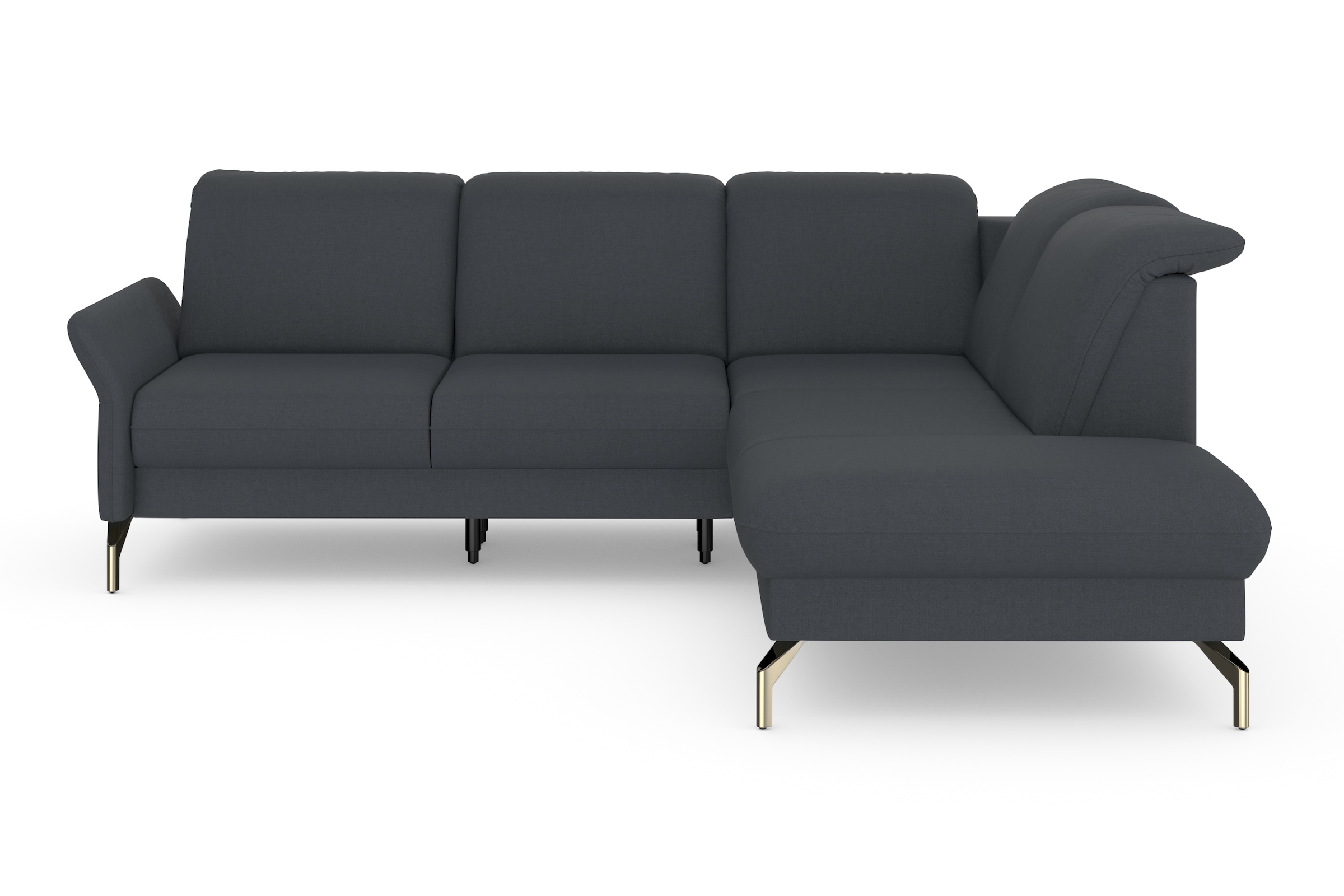 sit&more Ecksofa »Fashion L-Form«, wahlweise mit Kopfteilverstellung, Vorziehsitz, motorisch, Nickelfüße