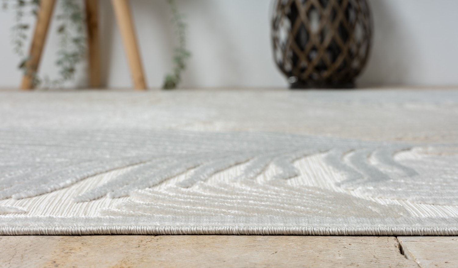 Myflair Möbel & Accessoires Teppich »Odette Lagerräumung«, rechteckig, 8 mm Höhe, Blätter Motiv, Hoch-Tief Effekt, Outdoor geeignet, Balkon, Terrasse