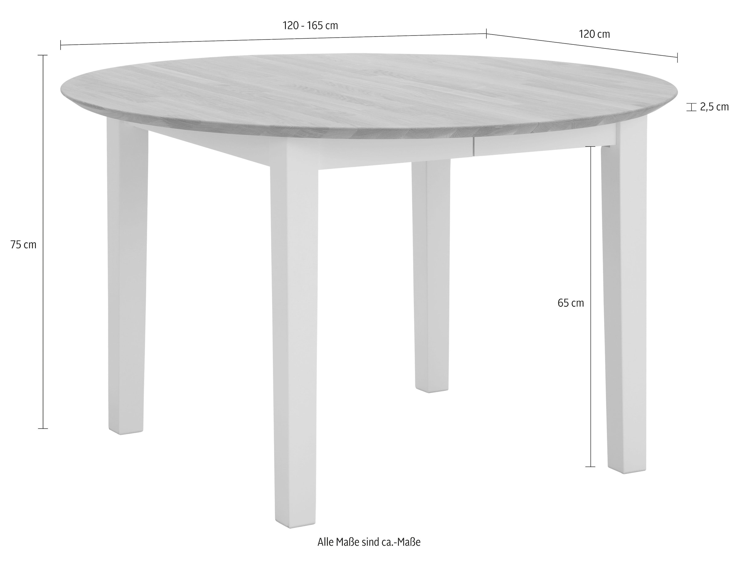 11. Bild von Home affaire Esstisch »Time«, Durchmesser 120 cm, mit Auszugsfunktion