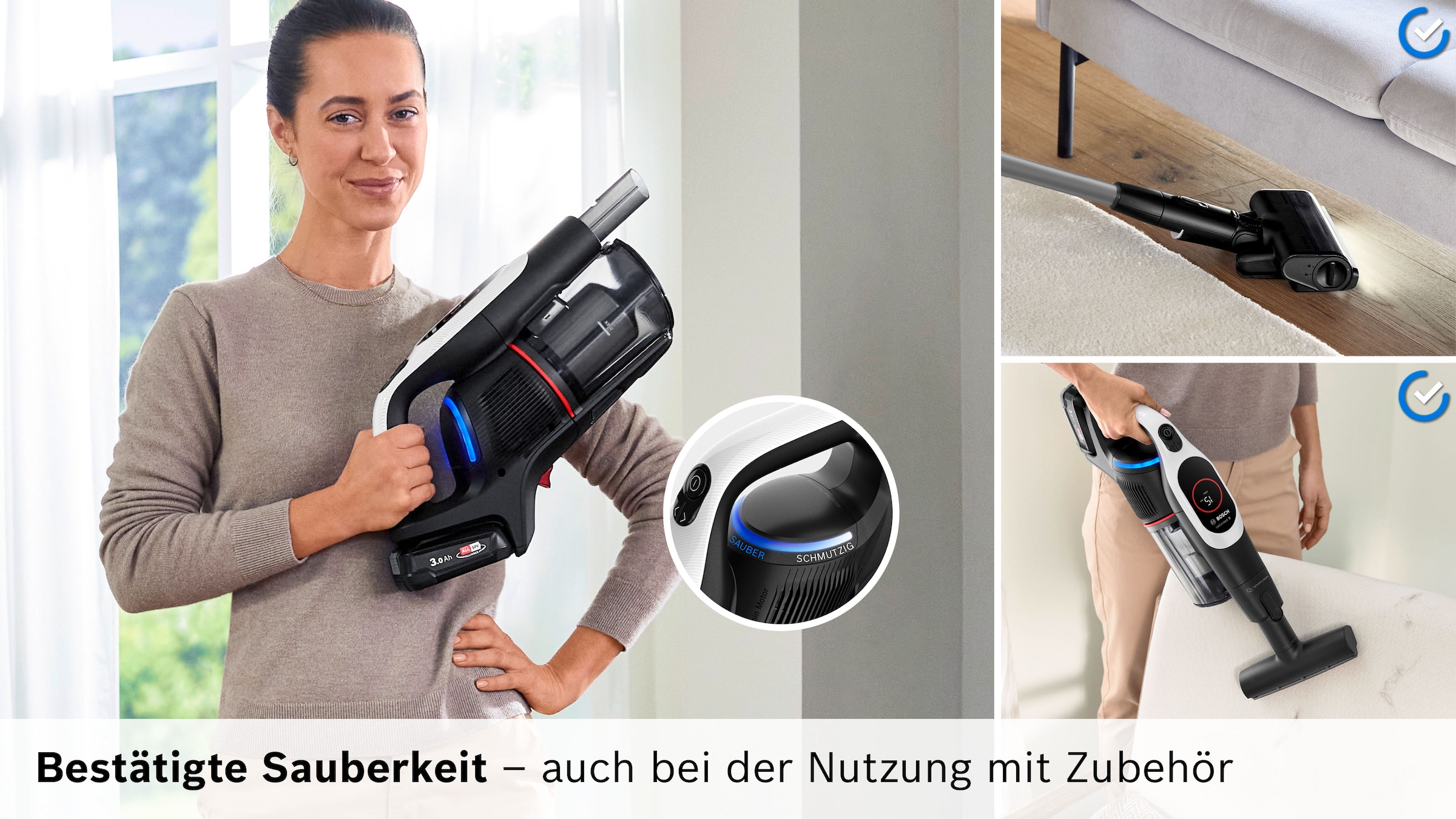 BOSCH Akku-Stielstaubsauger »BKS931BA« HEPA-Filtersystem, 10 Jahre Motorgarantie, Staubkomprimierung, weiß