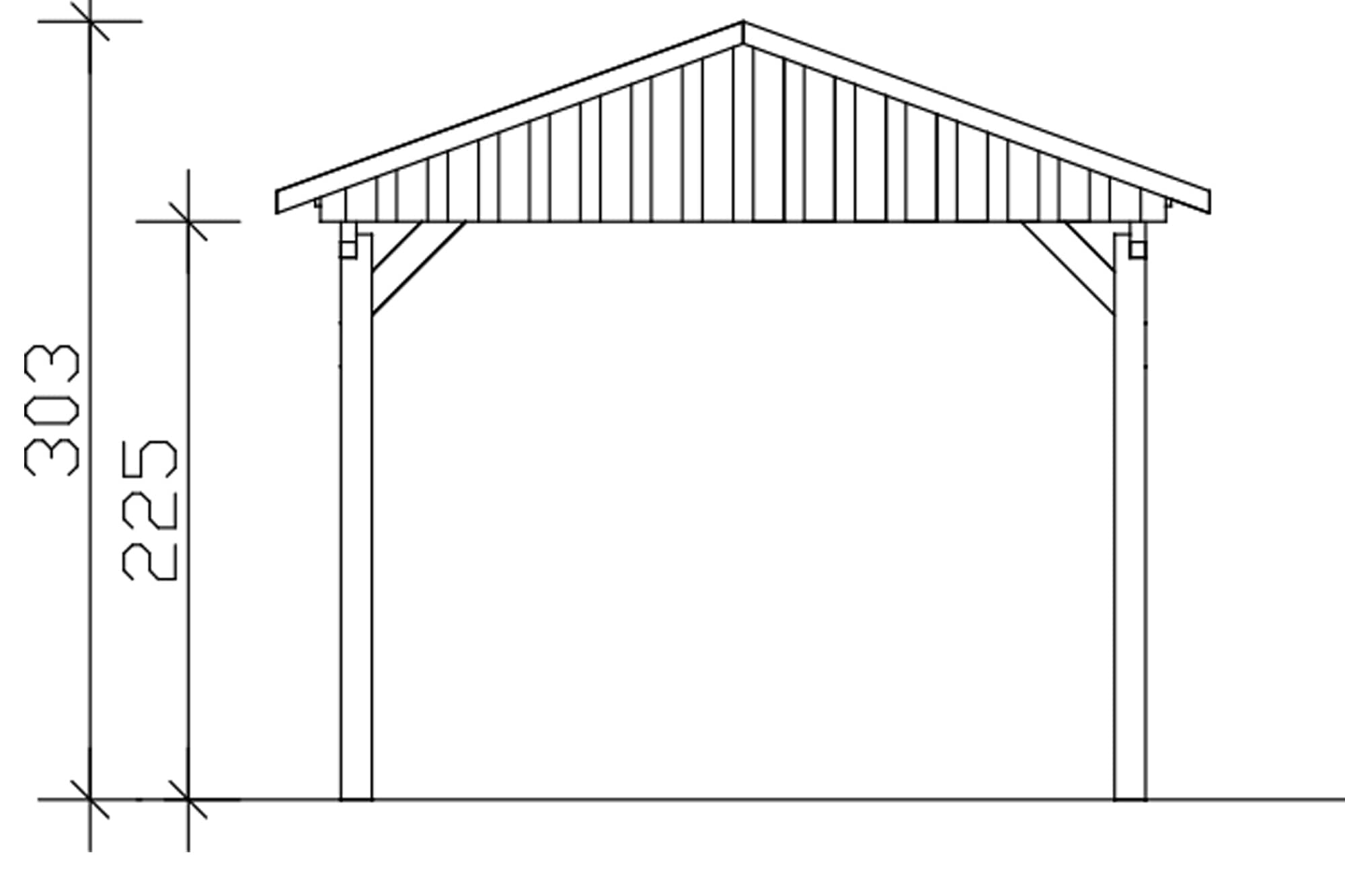 Skanholz Einzelcarport »Fichtelberg«, Holz, 273 cm, Anthrazit