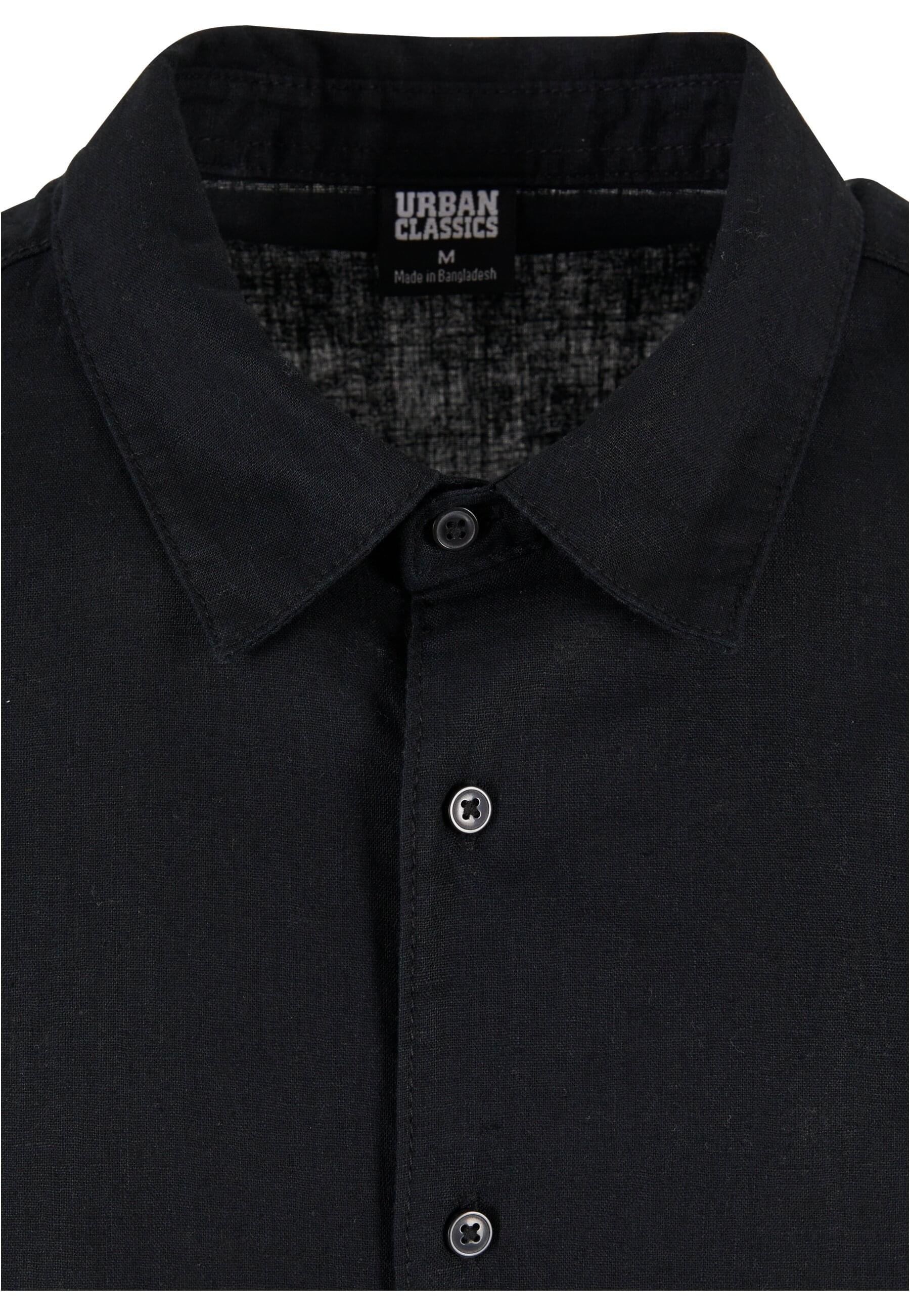 URBAN CLASSICS Langarmhemd »Urban Classics Herren Boxy Cotton Linen Shirt« 1 Stk. tlg.