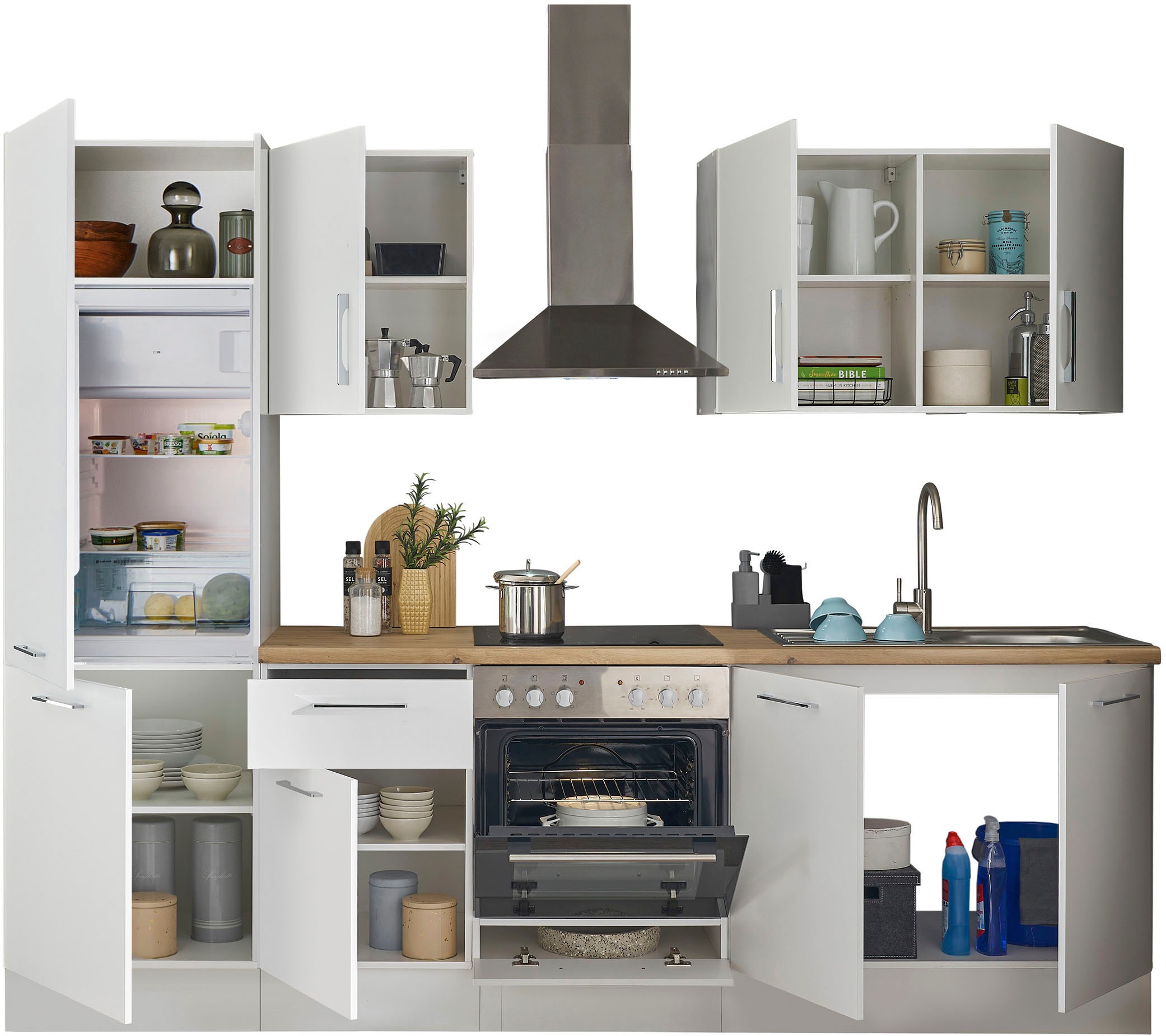 BASIC by Balculina Küchenzeile »Turin«, Breite 270 cm, wahlweise mit E-Geräten