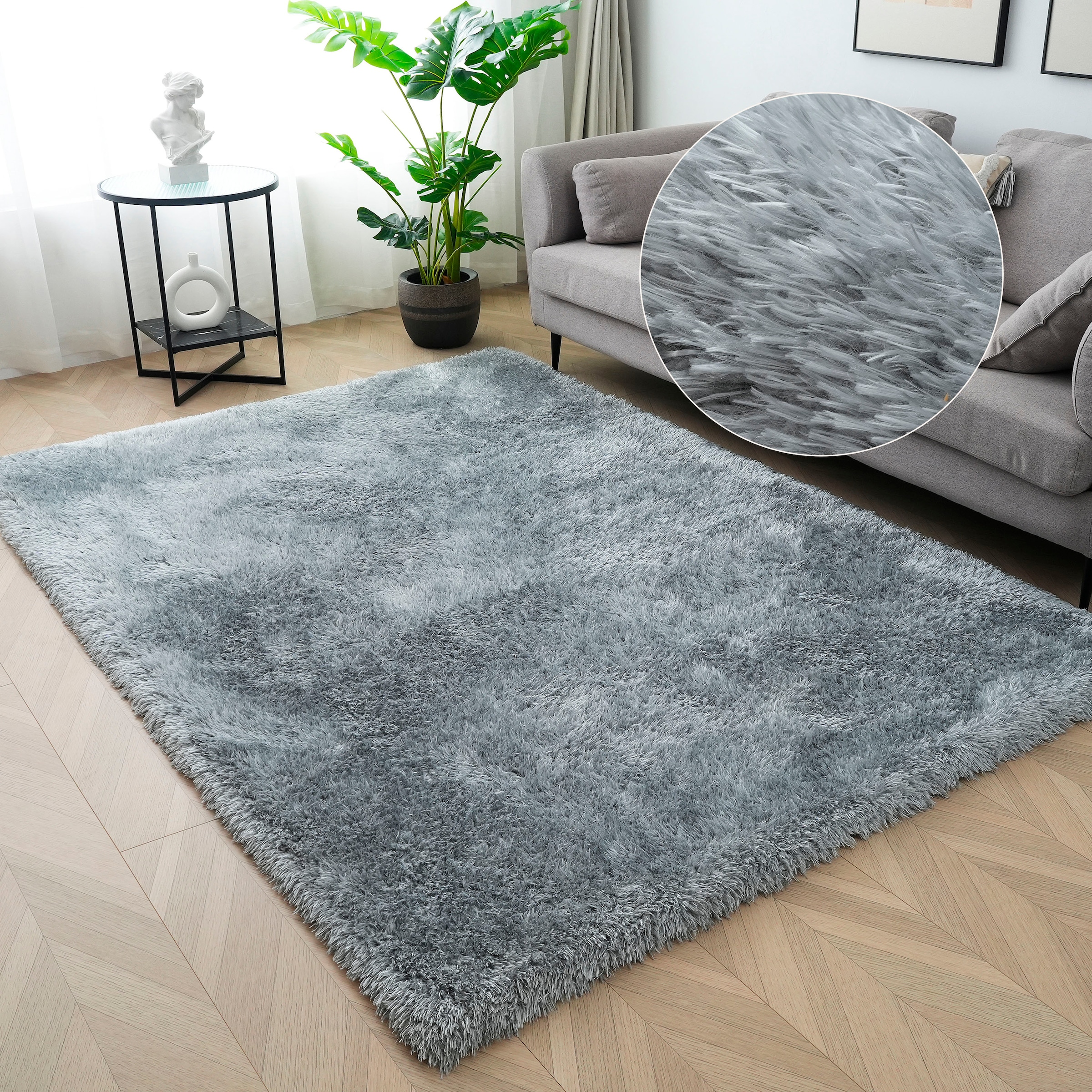 Hochflor-Teppich »Micro Shaggy«, rechteckig, 53 mm Höhe, weich, flauschig, Uni-Farben,...