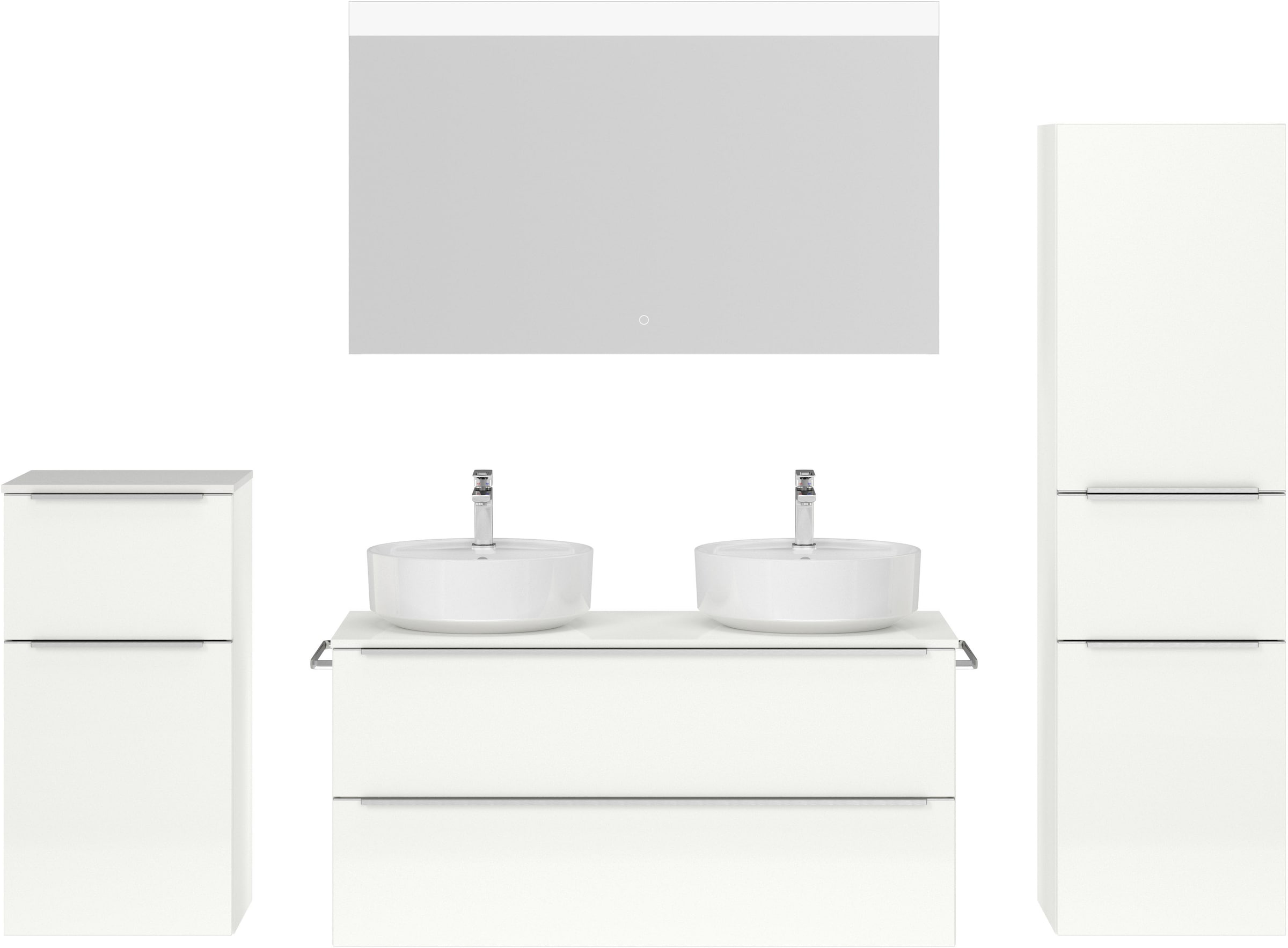 nobilia® Badmöbel-Set »Alvene«, (4 St., vormontiert, mit Soft-Close), Hochg günstig online kaufen