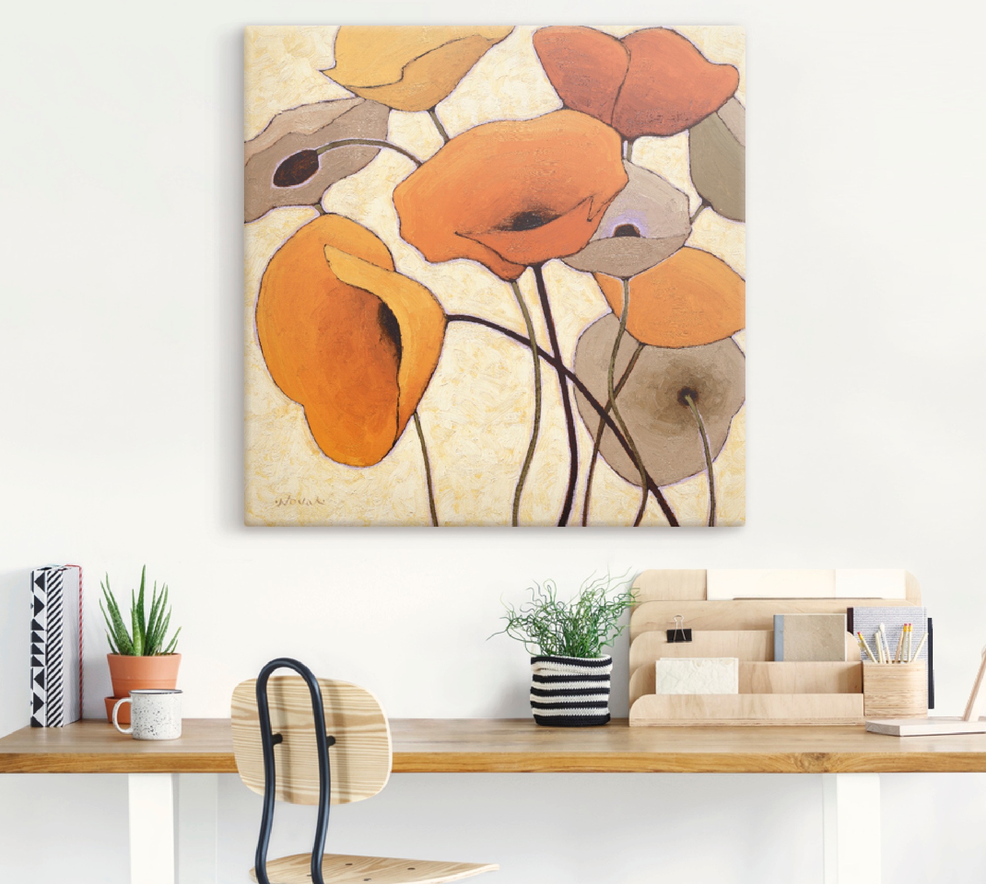 Artland Wandbild »Kürbismohn III«, Blumen, (1 St.), als Leinwandbild, Wandaufkleber in verschied. Größen