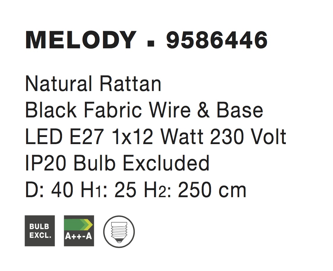 Nova Luce Hängeleuchten »MELODY«, 1 flammig, Leuchtmittel E27 | ohne Leuchtmittel, Ohne Beleuchtung