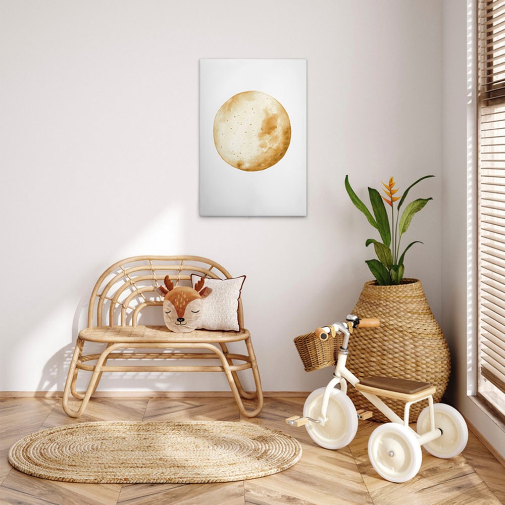 A.S. Création Leinwandbild »Golden Moon - Wandbild Weiß Gelb Gold Keilrahme günstig online kaufen