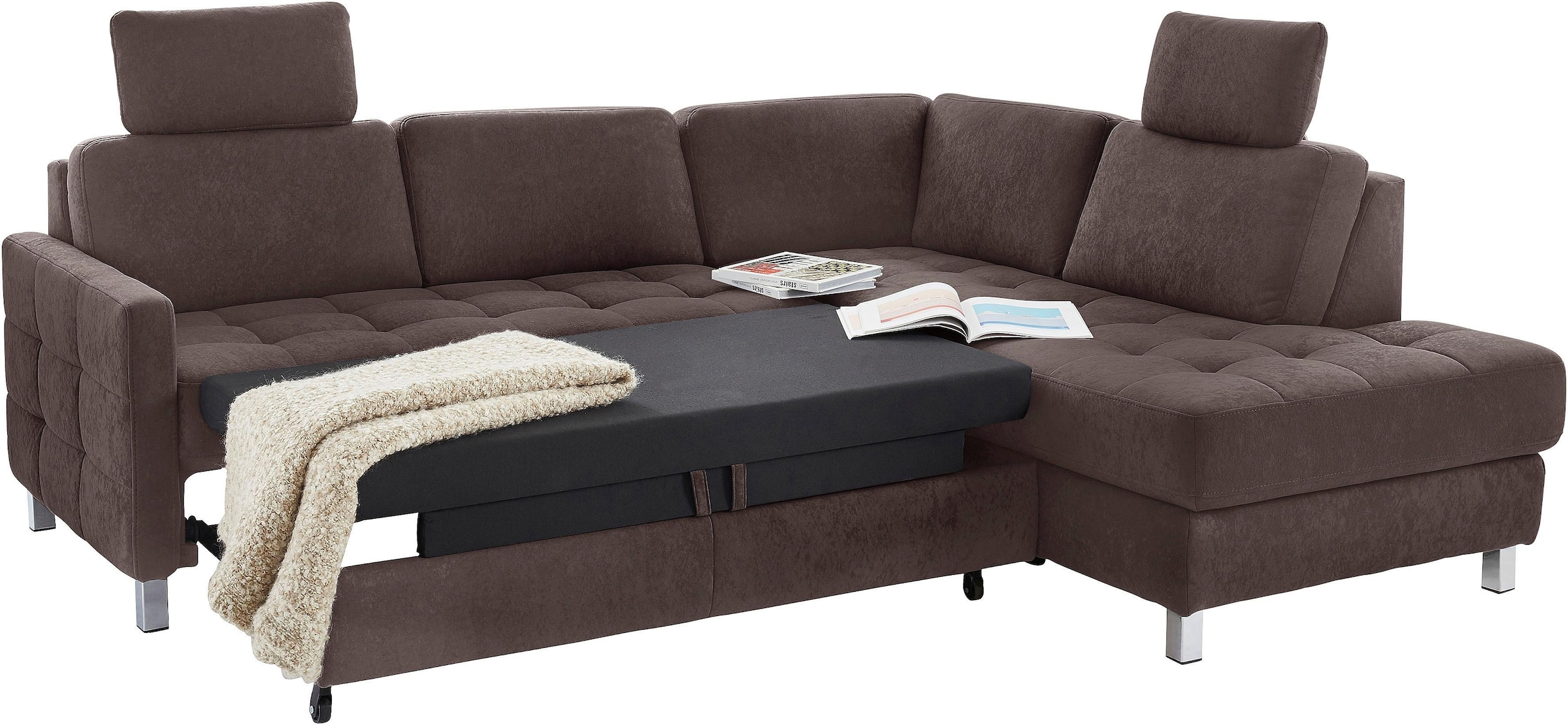 sit&more Ecksofa »Pablo L-Form«, wahlweise mit Bettfunktion