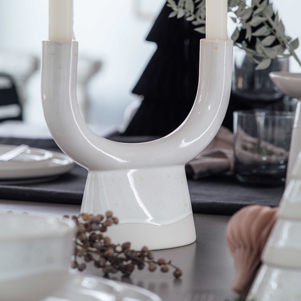 like. by Villeroy & Boch Weihnachtsfigur »Kerzenhalter U-Form Winter Glow beige«