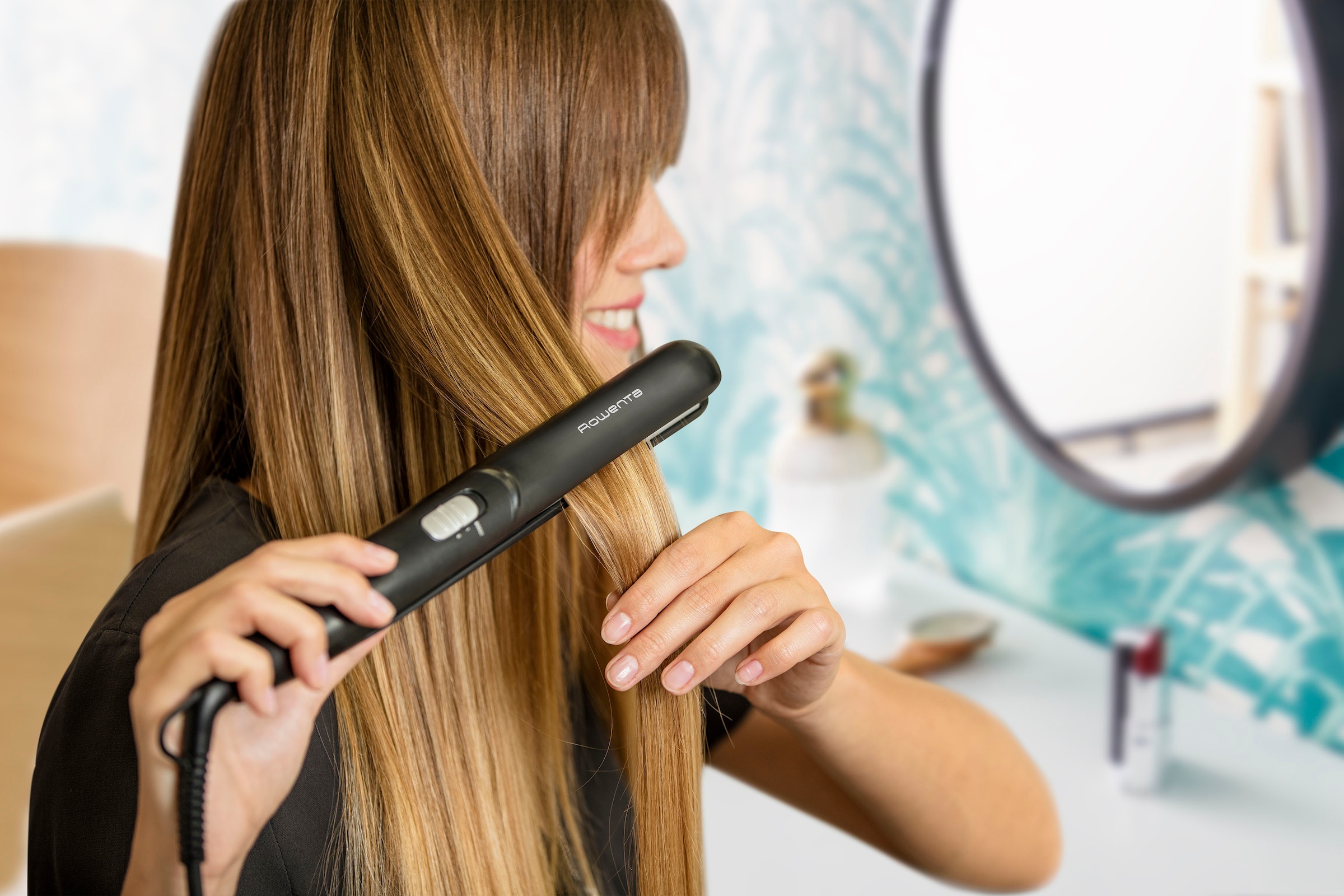 Rowenta Glätteisen »SF1810 Express Style«, Keramik-Turmalin-Beschichtung, Einfache Einknopfbedienung, Straight & Curl Funktion