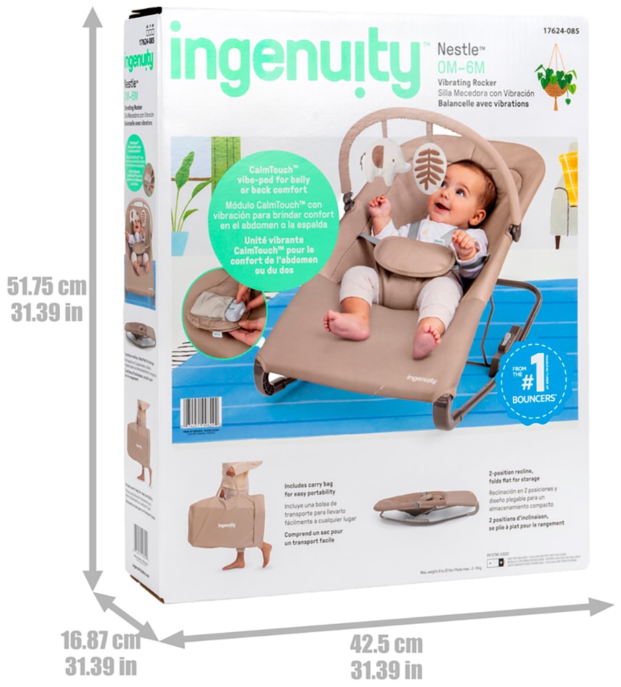 ingenuity Babywippe »Nestle™ Vibrating Rocker« bis 9 kg mit Vibration