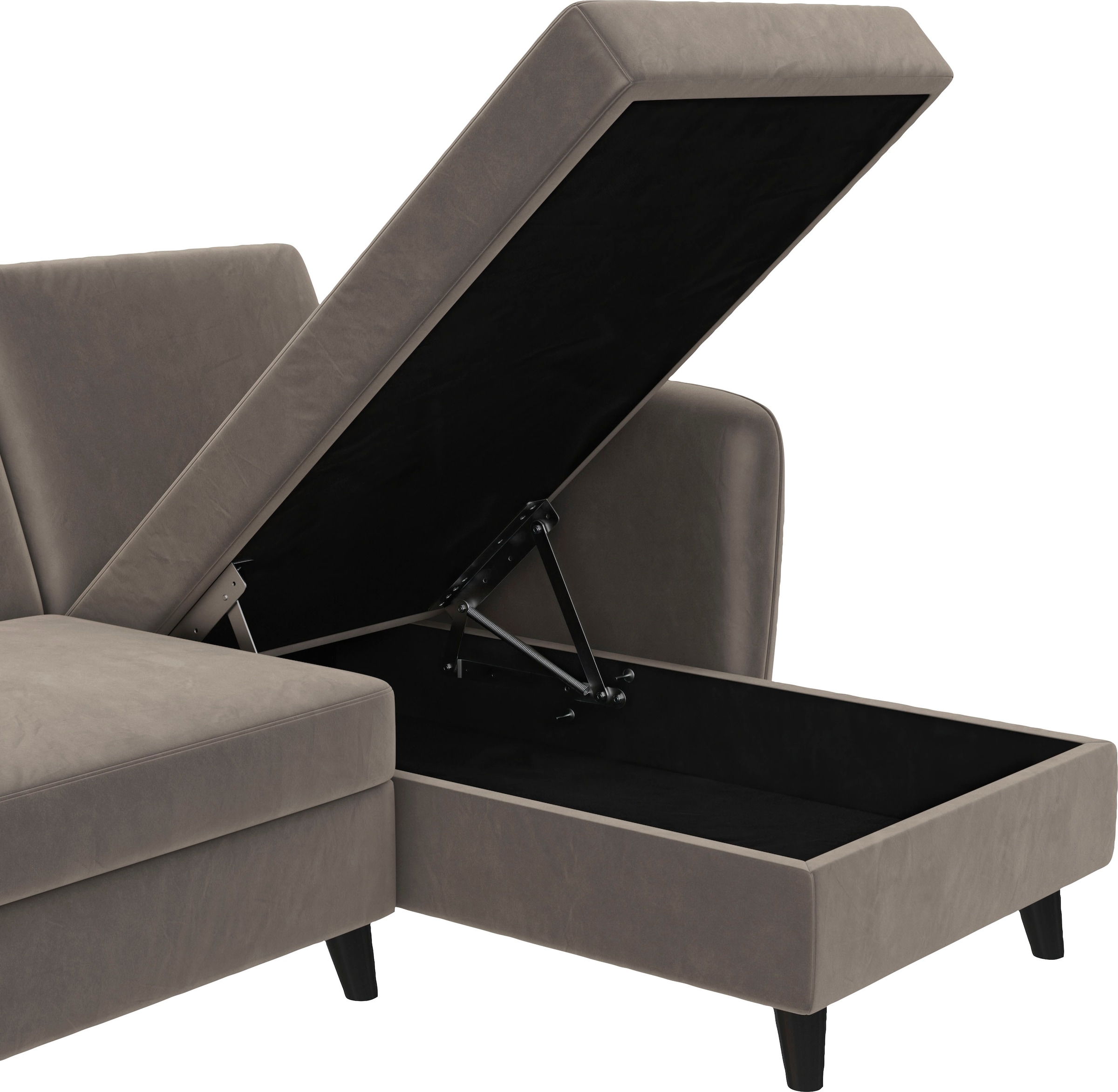 Dorel Home Ecksofa »Perry, L-Form,«, Rückenlehne, verschiedene Farbvarianten, Sitzhöhe 43 cm, Breite 219 cm