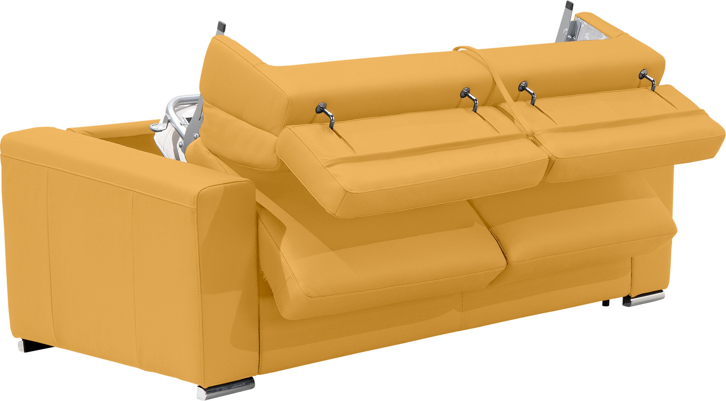Egoitaliano Schlafsofa »Cabiria, Design und super Sitz- und Liegekomfort«, Sofa inkl. Schlaffunktion, Kopfteile verstellbar, mit Metallfüßen