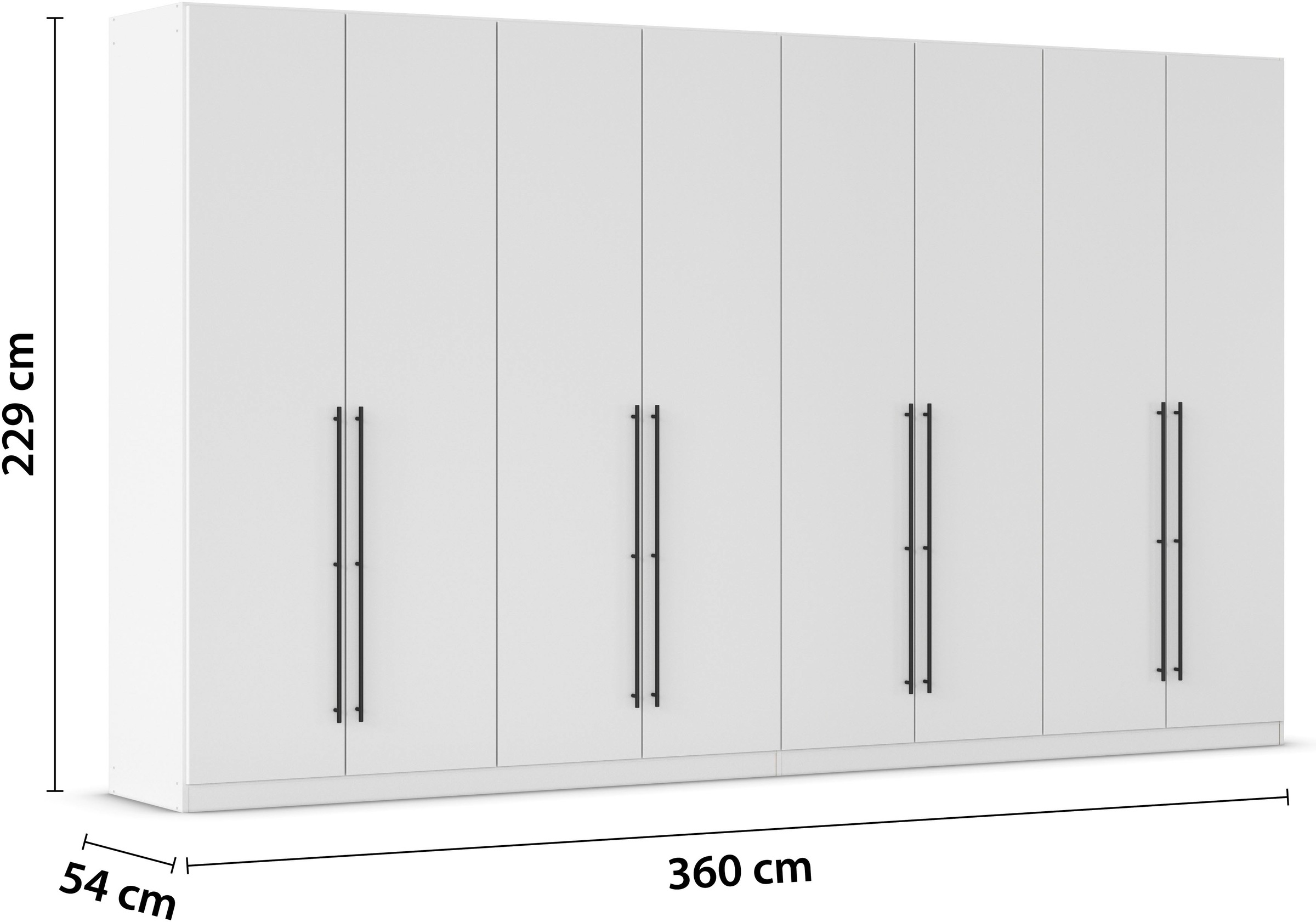 rauch Kleiderschrank »Drehtürenschrank Schrank Garderobe Wäscheschrank Schlafzimmer AVOLA«, (in 3 verschiedenen Ausstattungen BASIC/CLASSIC/PREMIUM), mit hochwertigen Stangengriffen in Schwarz aus Metall MADE IN GERMANY
