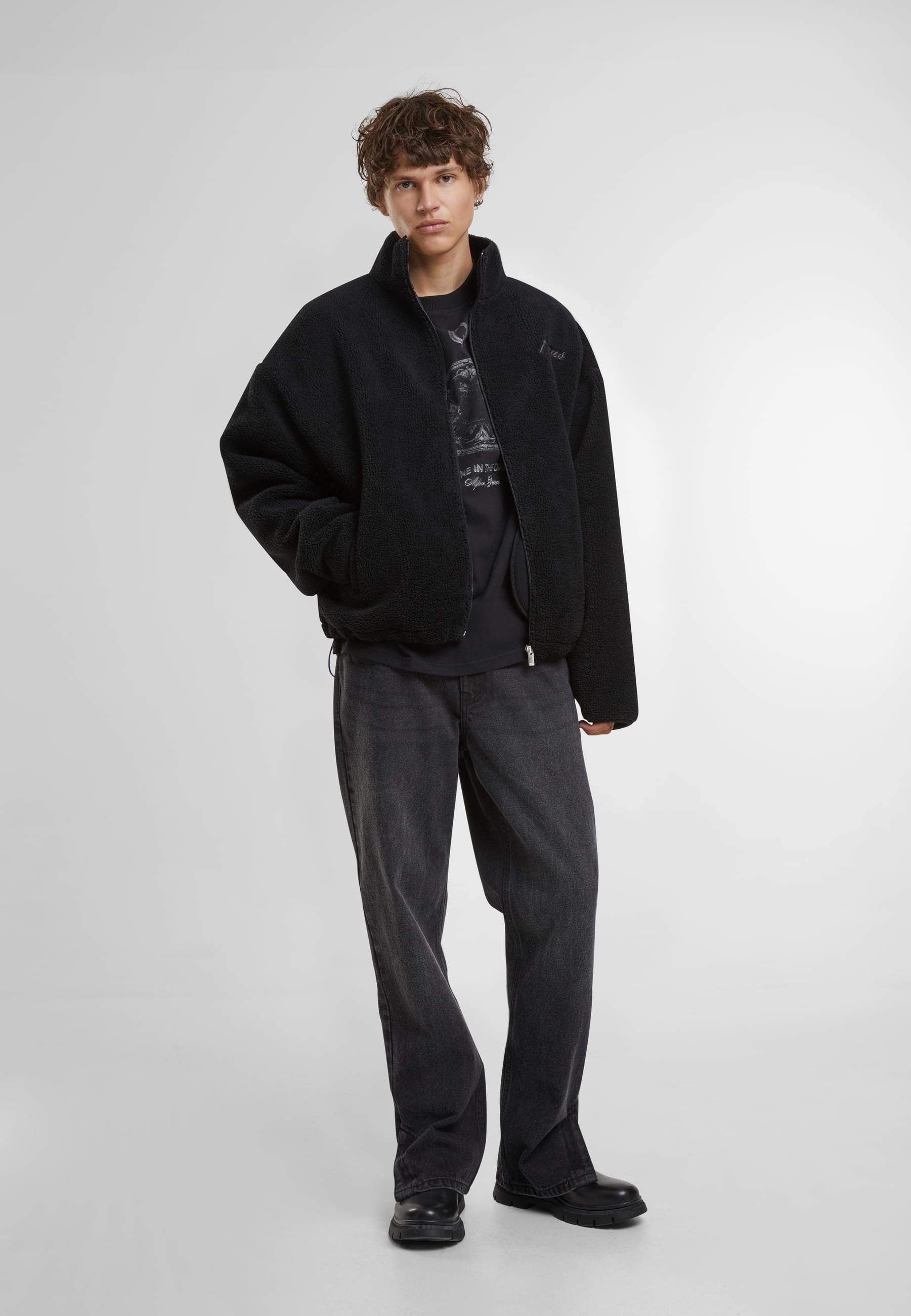 PEQUS Allwetterjacke »PEQUS PEQUS Mykonos Script Teddy Fleece Jacket« 1 Stk. tlg. ohne Kapuze