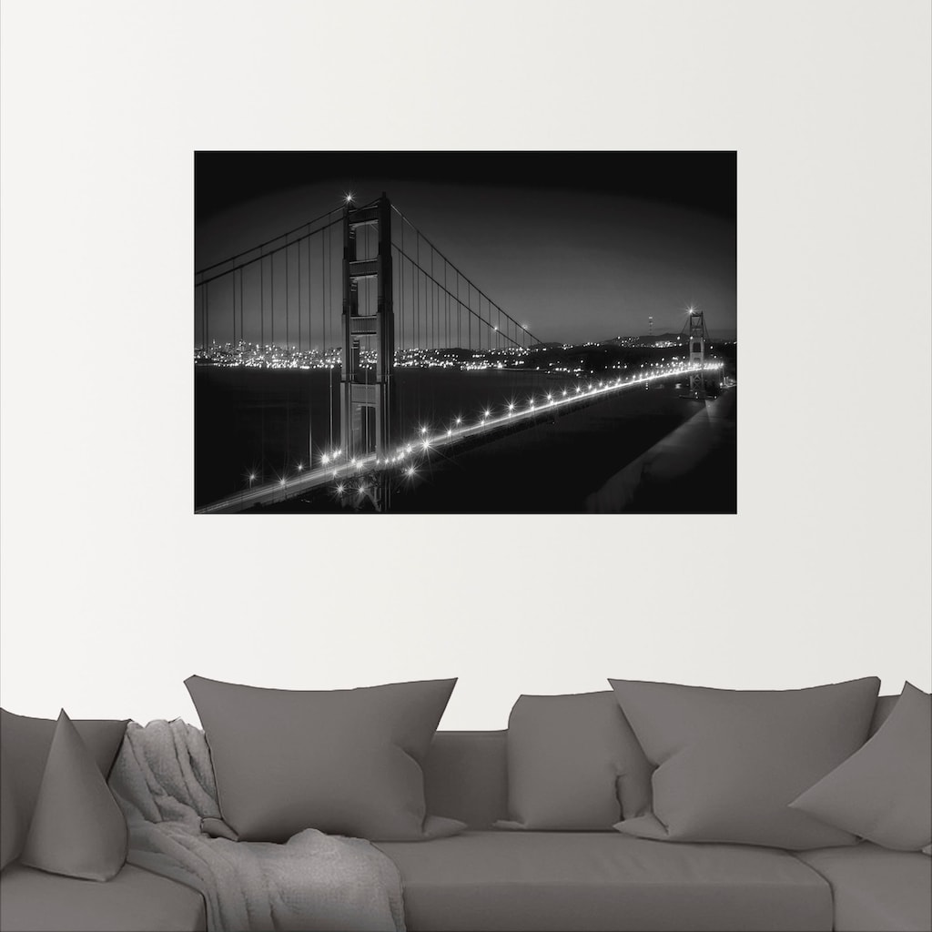 Artland Wandbild »Golden Gate Bridge am Abend«, San Francisco, (1 St.)